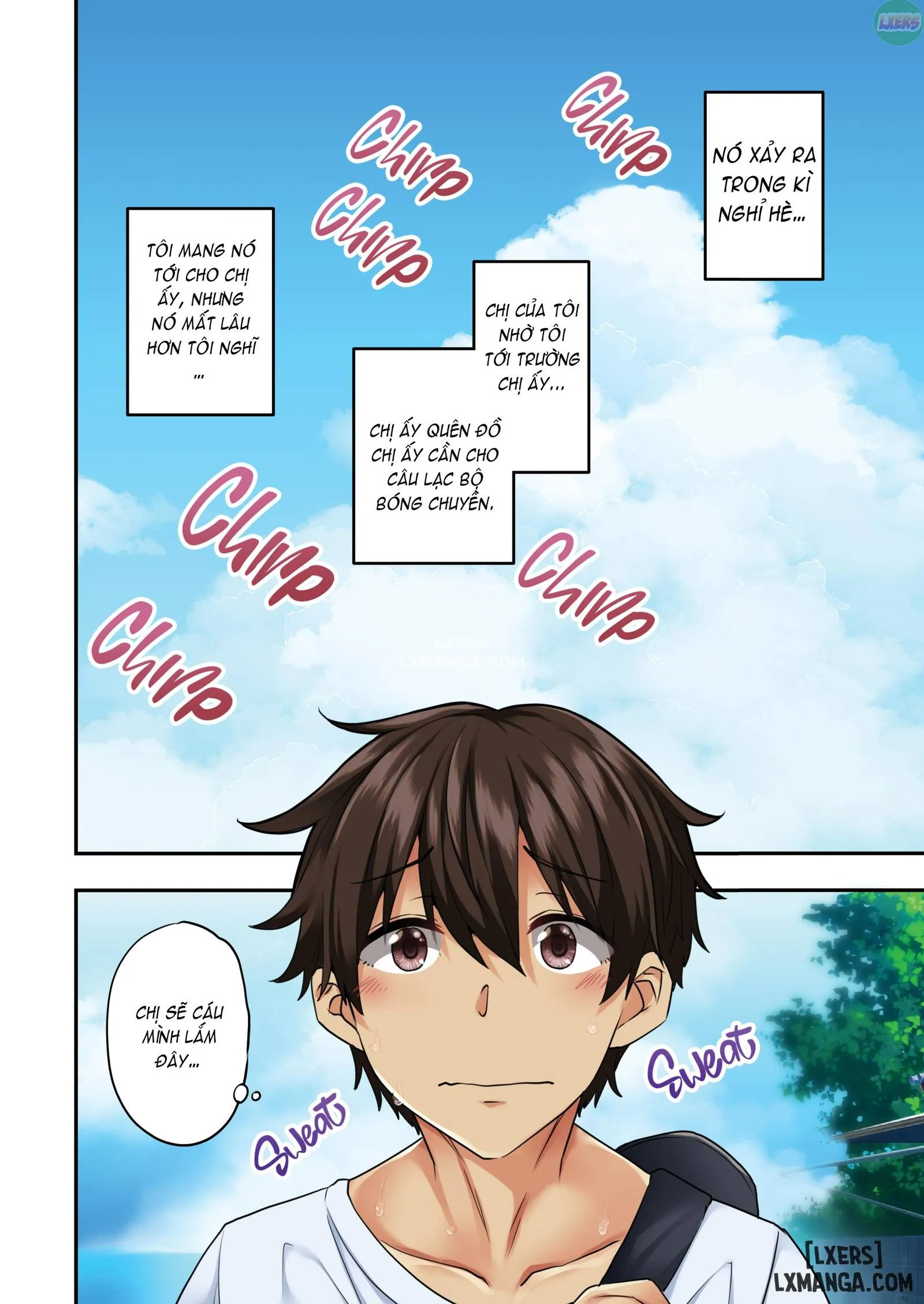 HentaiVN.net - Ảnh 3 - Onee-chan no Wasuremono o Todoke ni Kita Hazu nanoni [3 vs 1 Volleyball Match] - Chapter 1