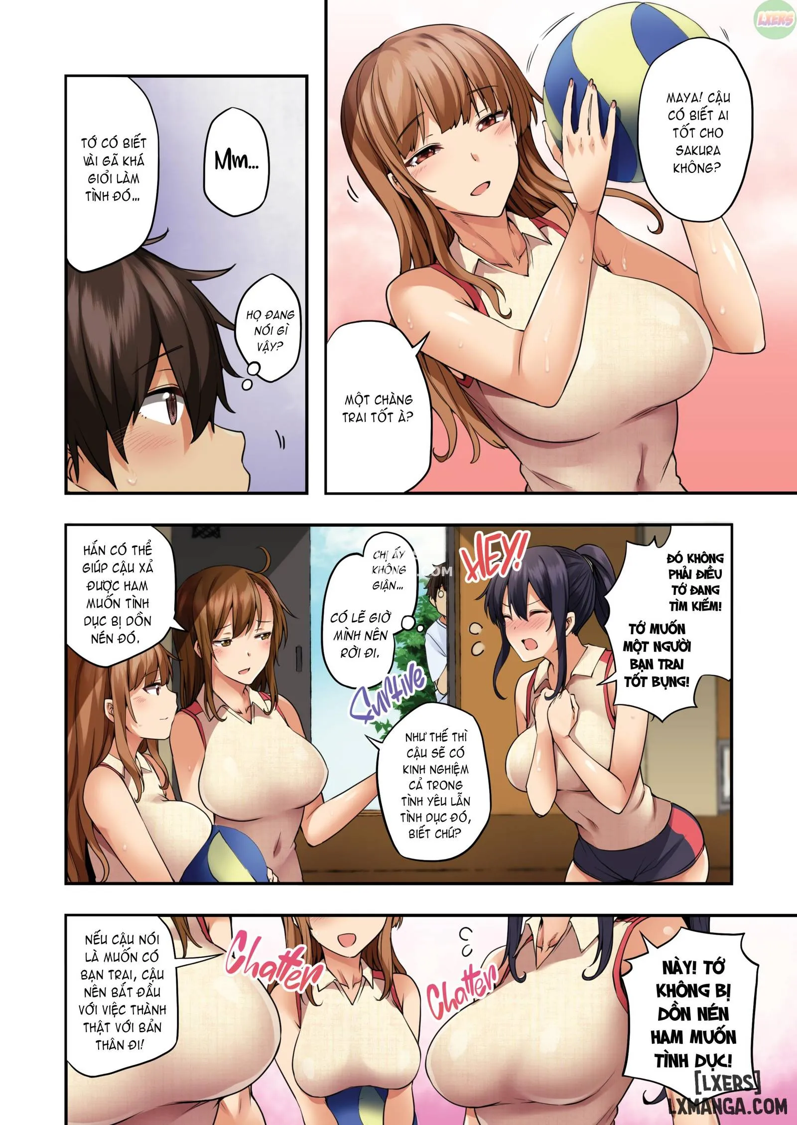 HentaiVN.net - Ảnh 5 - Onee-chan no Wasuremono o Todoke ni Kita Hazu nanoni [3 vs 1 Volleyball Match] - Chapter 1