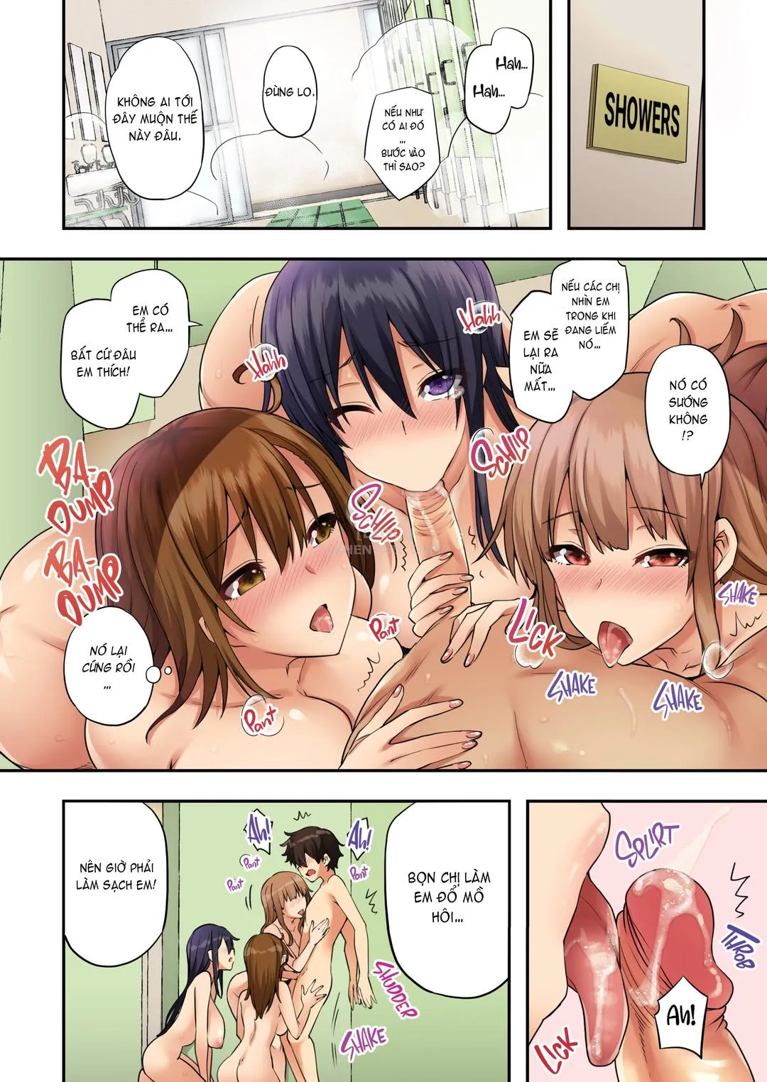 HentaiVN.net - Ảnh 48 - Onee-chan no Wasuremono o Todoke ni Kita Hazu nanoni [3 vs 1 Volleyball Match] - Chap 1 - Không che