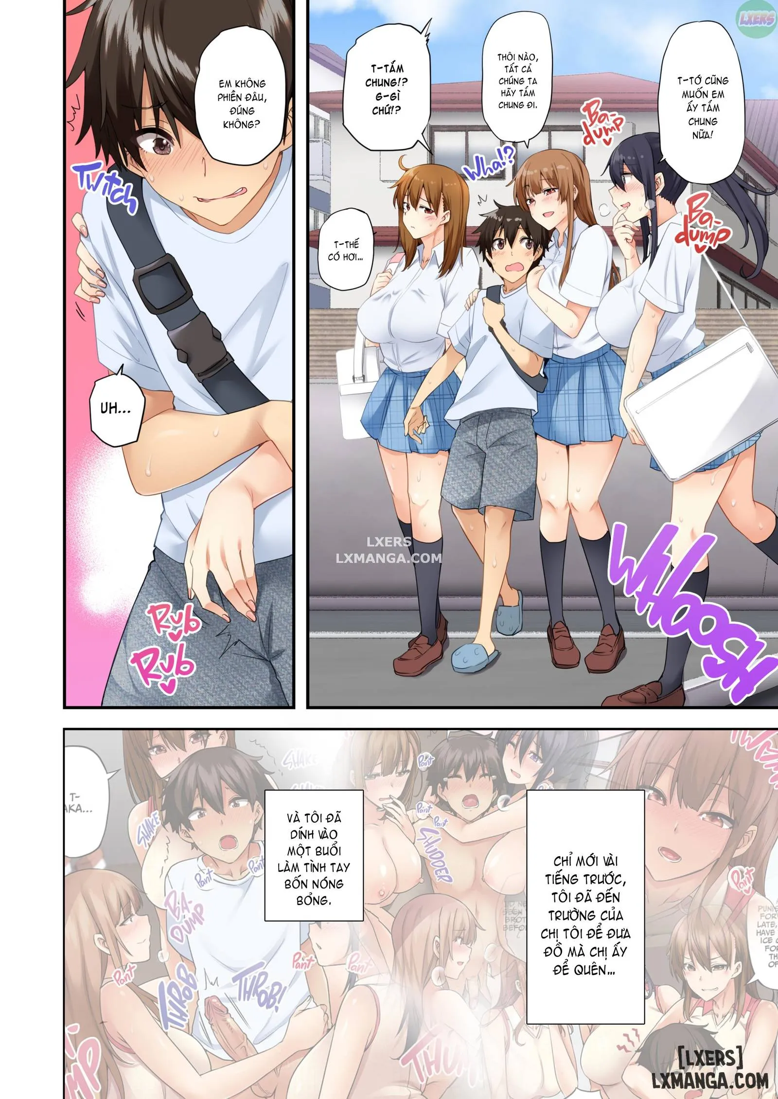 HentaiVN.net - Ảnh 3 - Onee-chan no Wasuremono o Todoke ni Kita Hazu nanoni [3 vs 1 Volleyball Match] - Chapter 2