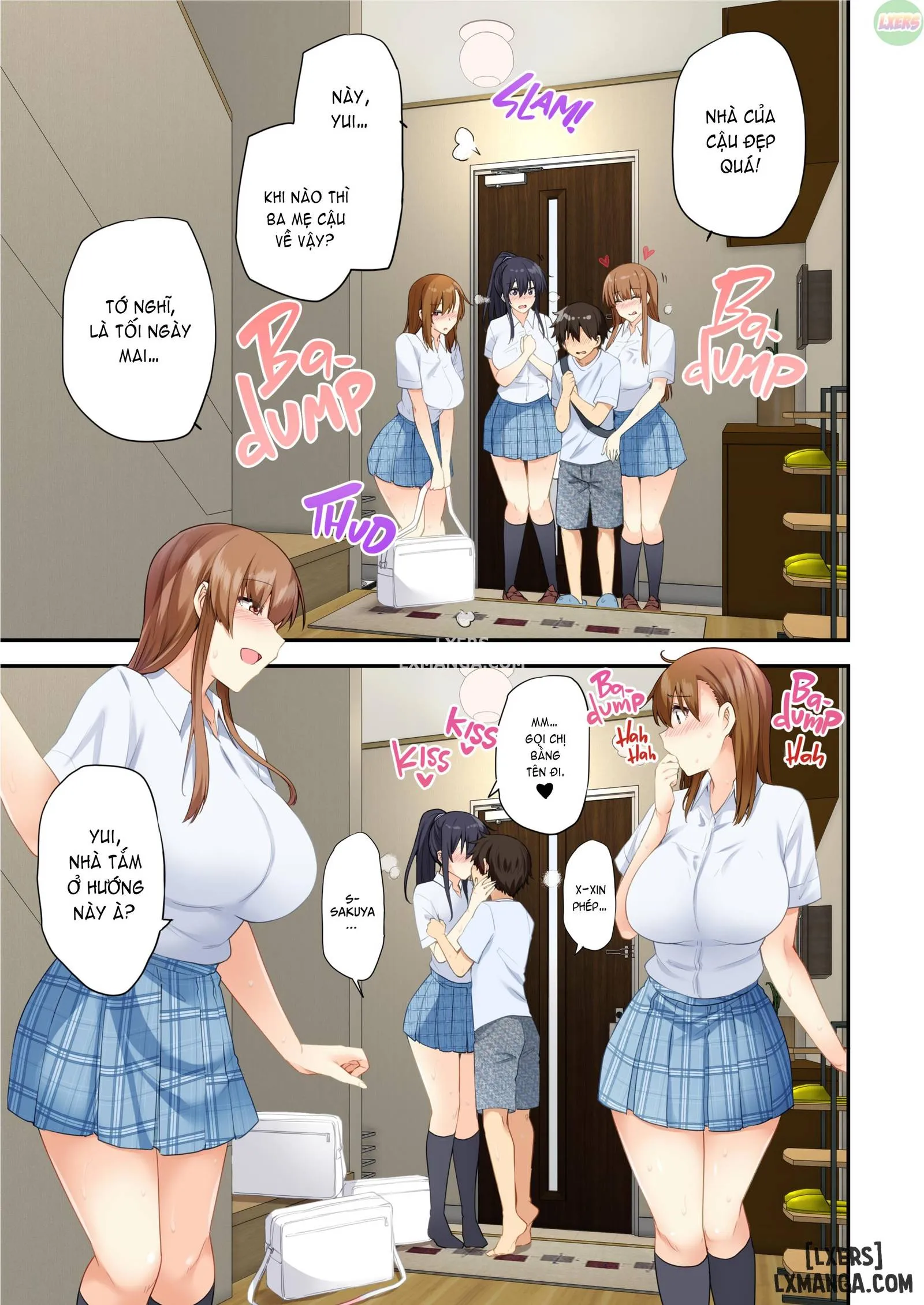 HentaiVN.net - Ảnh 6 - Onee-chan no Wasuremono o Todoke ni Kita Hazu nanoni [3 vs 1 Volleyball Match] - Chapter 2