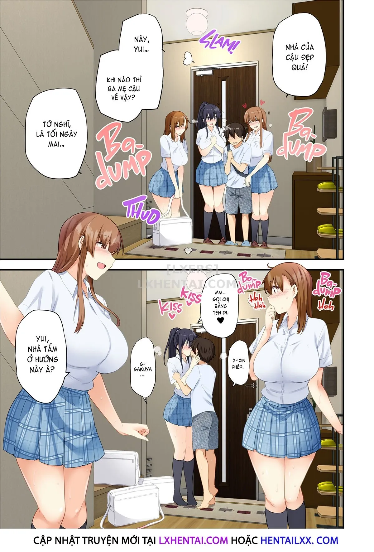 HentaiVN.net - Ảnh 9 - Onee-chan no Wasuremono o Todoke ni Kita Hazu nanoni [3 vs 1 Volleyball Match] - Chap 2 - Home Game