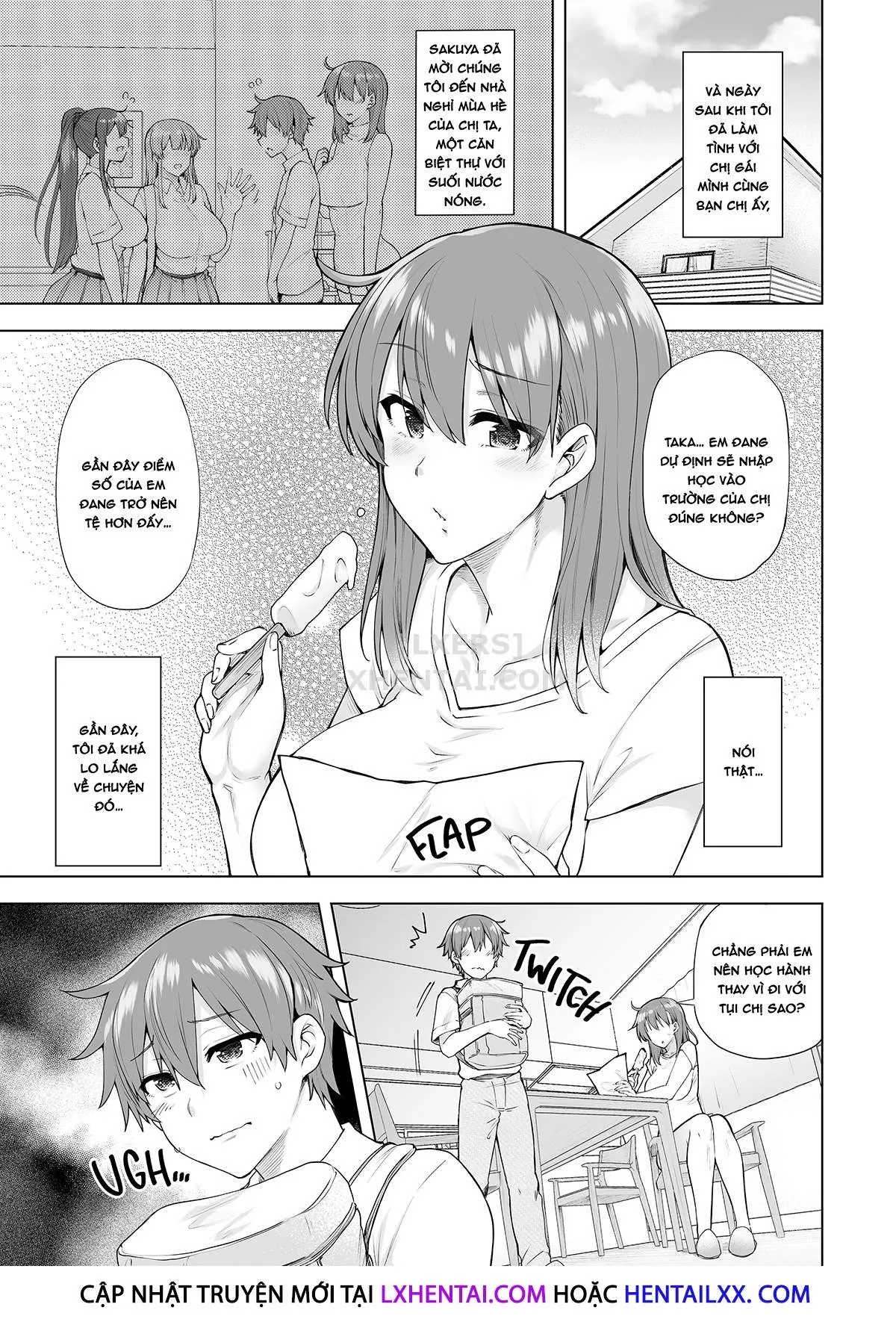 HentaiVN.net - Ảnh 6 - Onee-chan no Wasuremono o Todoke ni Kita Hazu nanoni [3 vs 1 Volleyball Match] - Chap 3 - Away Game