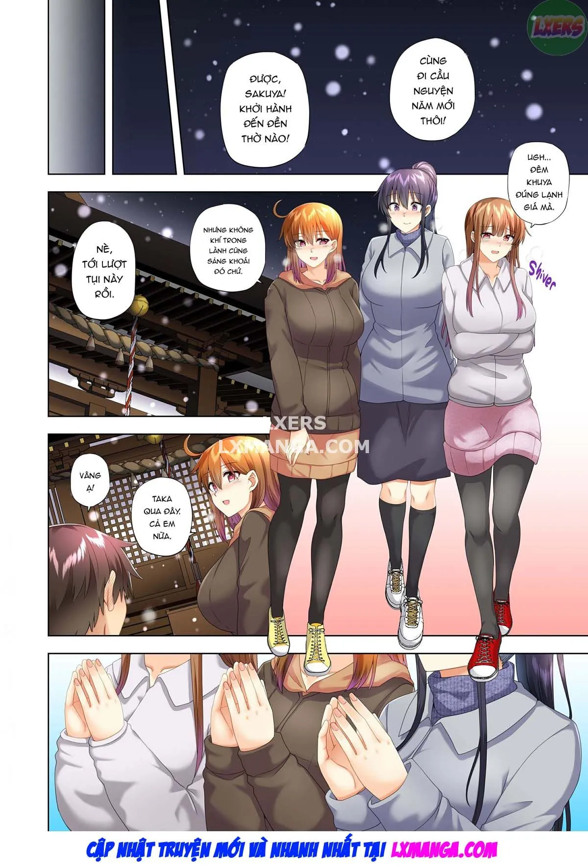 HentaiVN.net - Ảnh 34 - Onee-chan no Wasuremono o Todoke ni Kita Hazu nanoni [3 vs 1 Volleyball Match] - Chap 5 - New Years Match