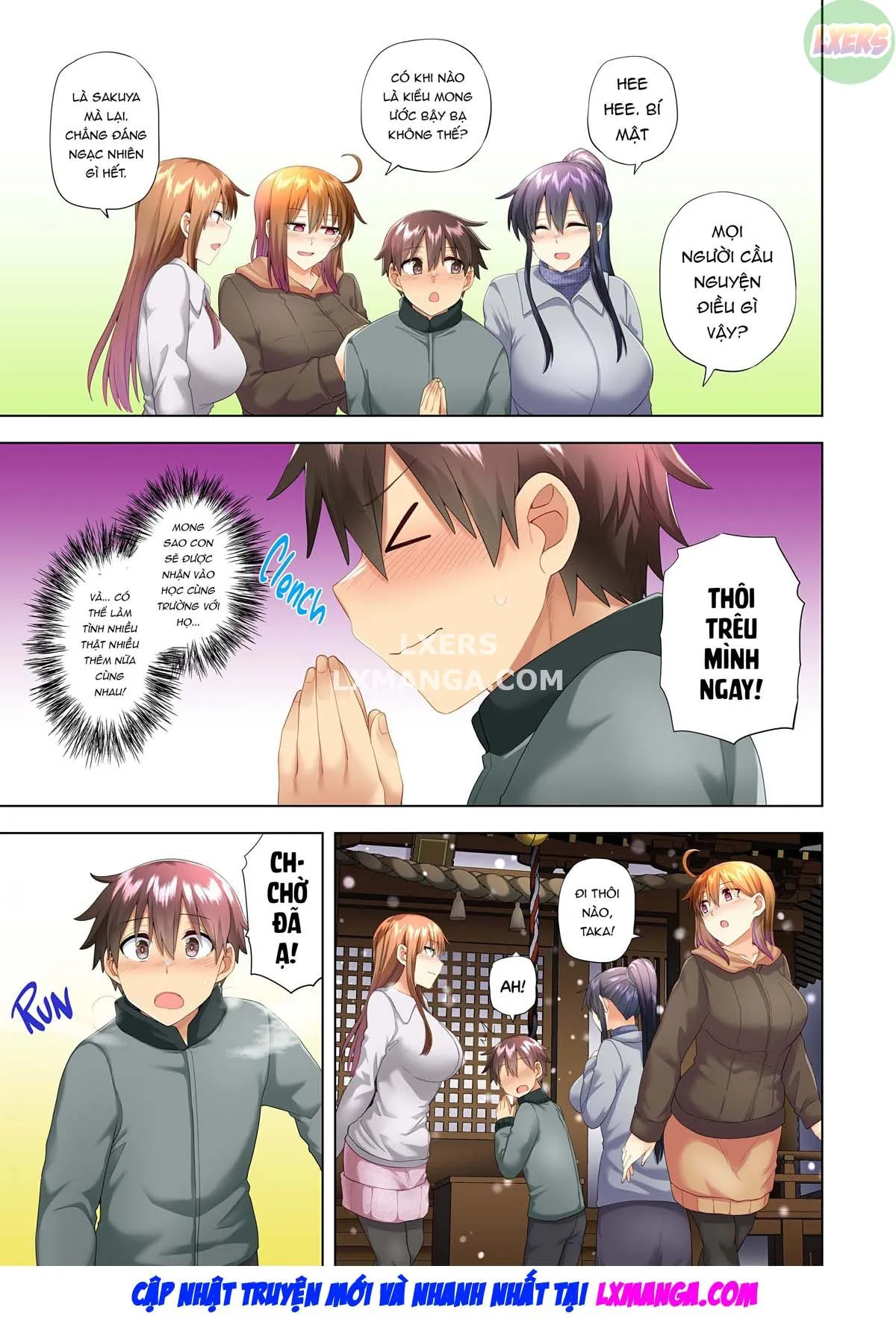 HentaiVN.net - Ảnh 35 - Onee-chan no Wasuremono o Todoke ni Kita Hazu nanoni [3 vs 1 Volleyball Match] - Chap 5 - New Years Match