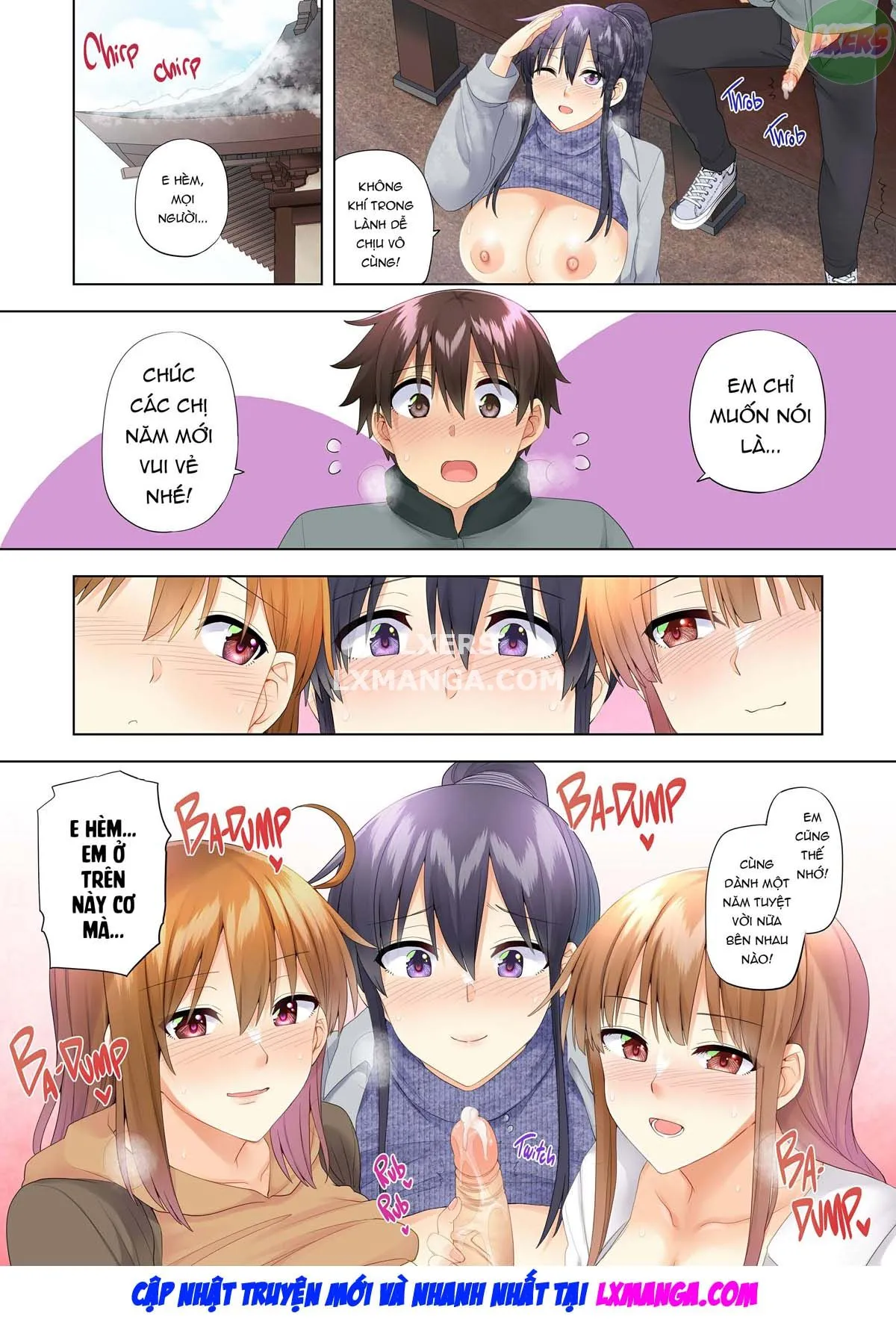 HentaiVN.net - Ảnh 46 - Onee-chan no Wasuremono o Todoke ni Kita Hazu nanoni [3 vs 1 Volleyball Match] - Chap 5 - New Years Match