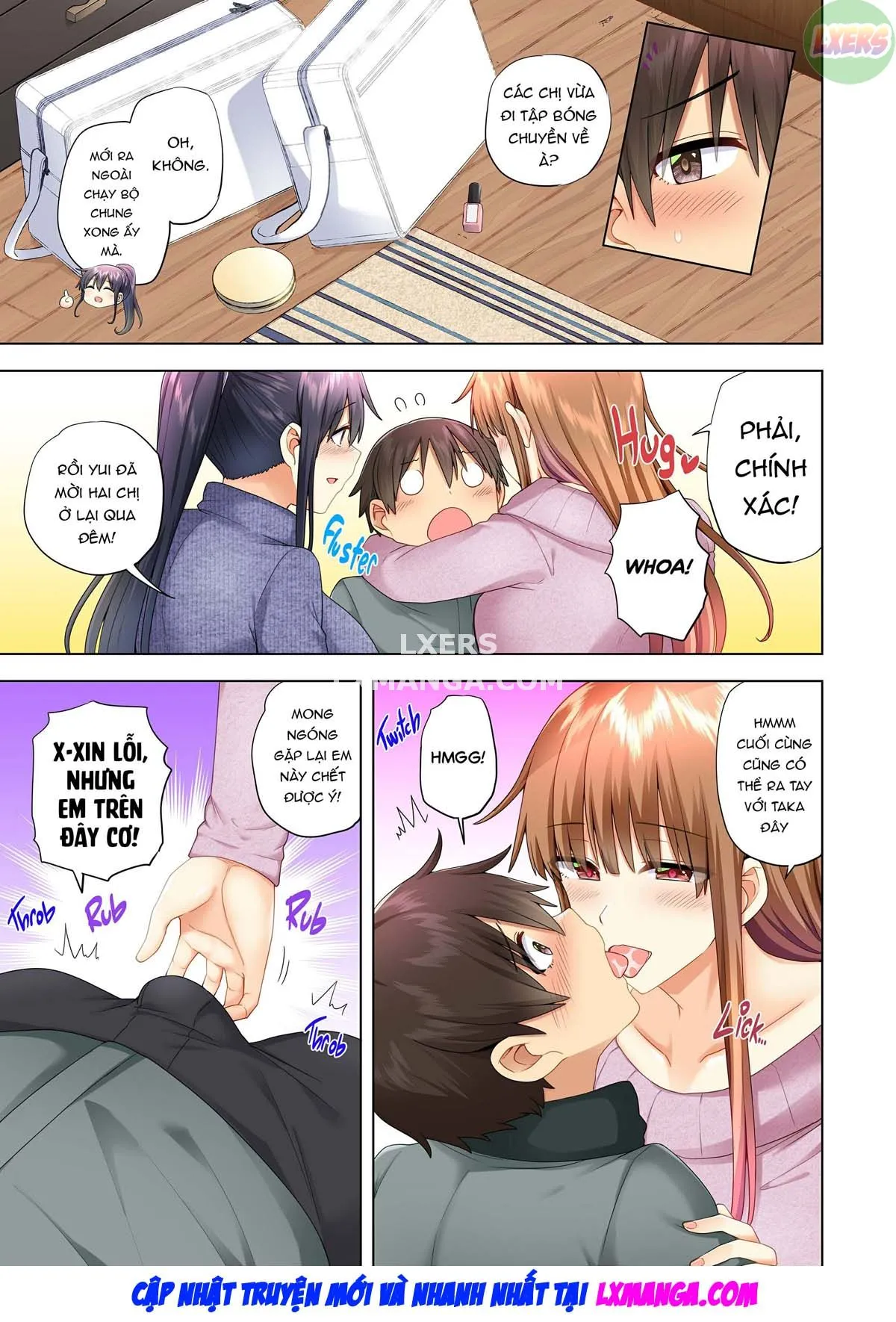 HentaiVN.net - Ảnh 9 - Onee-chan no Wasuremono o Todoke ni Kita Hazu nanoni [3 vs 1 Volleyball Match] - Chap 5 - New Years Match