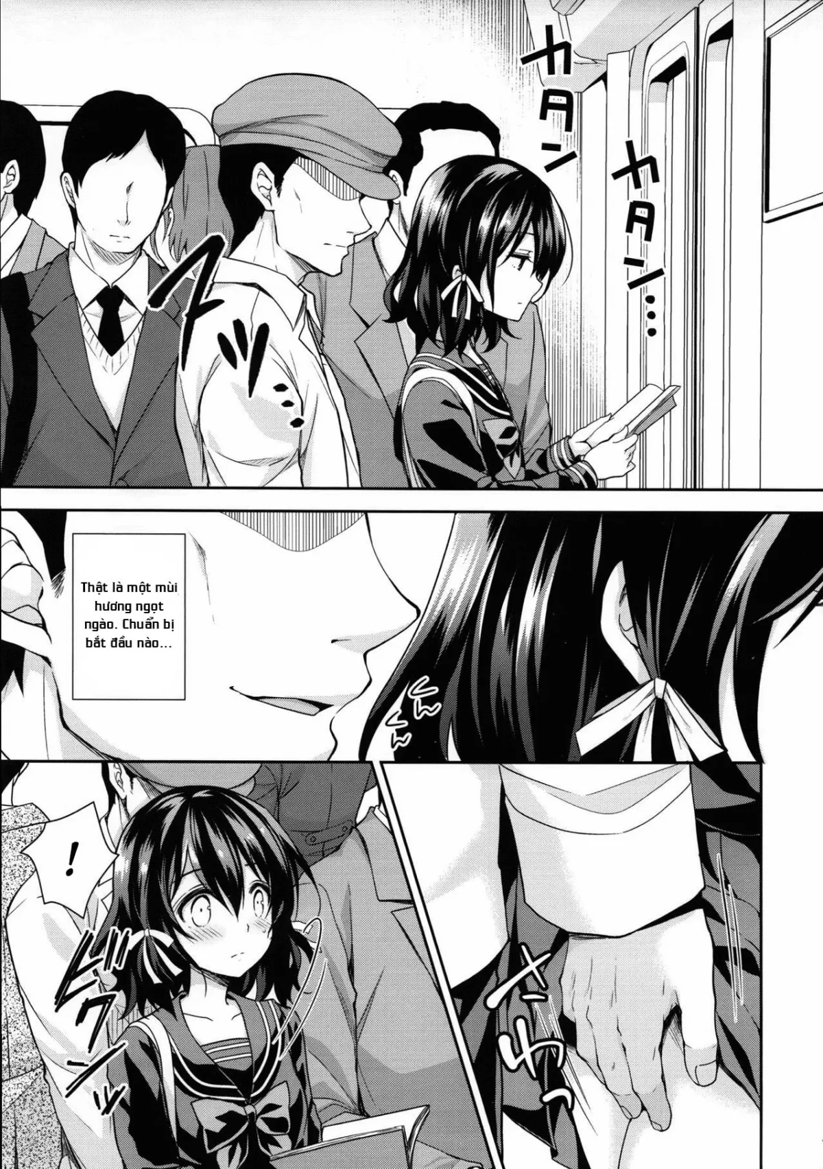 HentaiVN.net - Ảnh 6 - Kẻ quấy rối vô liêm sỉ [Chijoku no Chikan Densha ~Watashi, Sukina Hito no Soba de Chikan Saremashita~, Shameless Molester on Train] - Chap 2