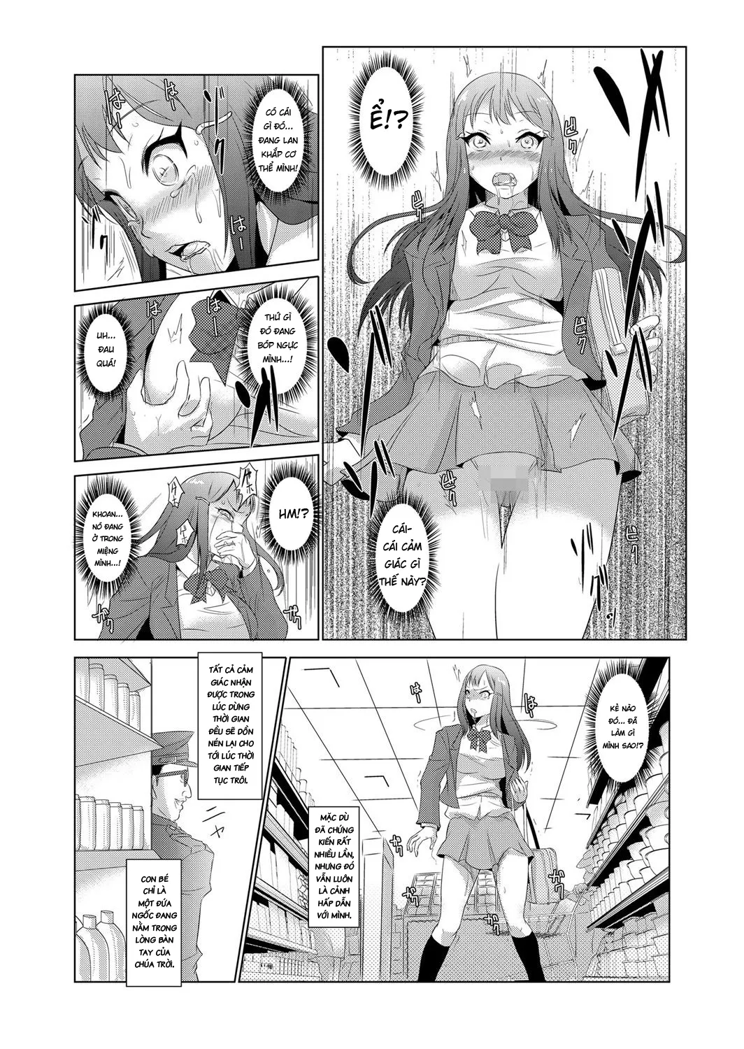 HentaiVN.net - Ảnh 12 - Ngưng đọng thời gian thay trời hành đạo!!! [Seisai Jikan ~Namaiki na JK, JD, Hitozuma ni Kyousei Nakadashi!!] - Chap 1 - Tiêu diệt kẻ trộm trong khu mua sắm