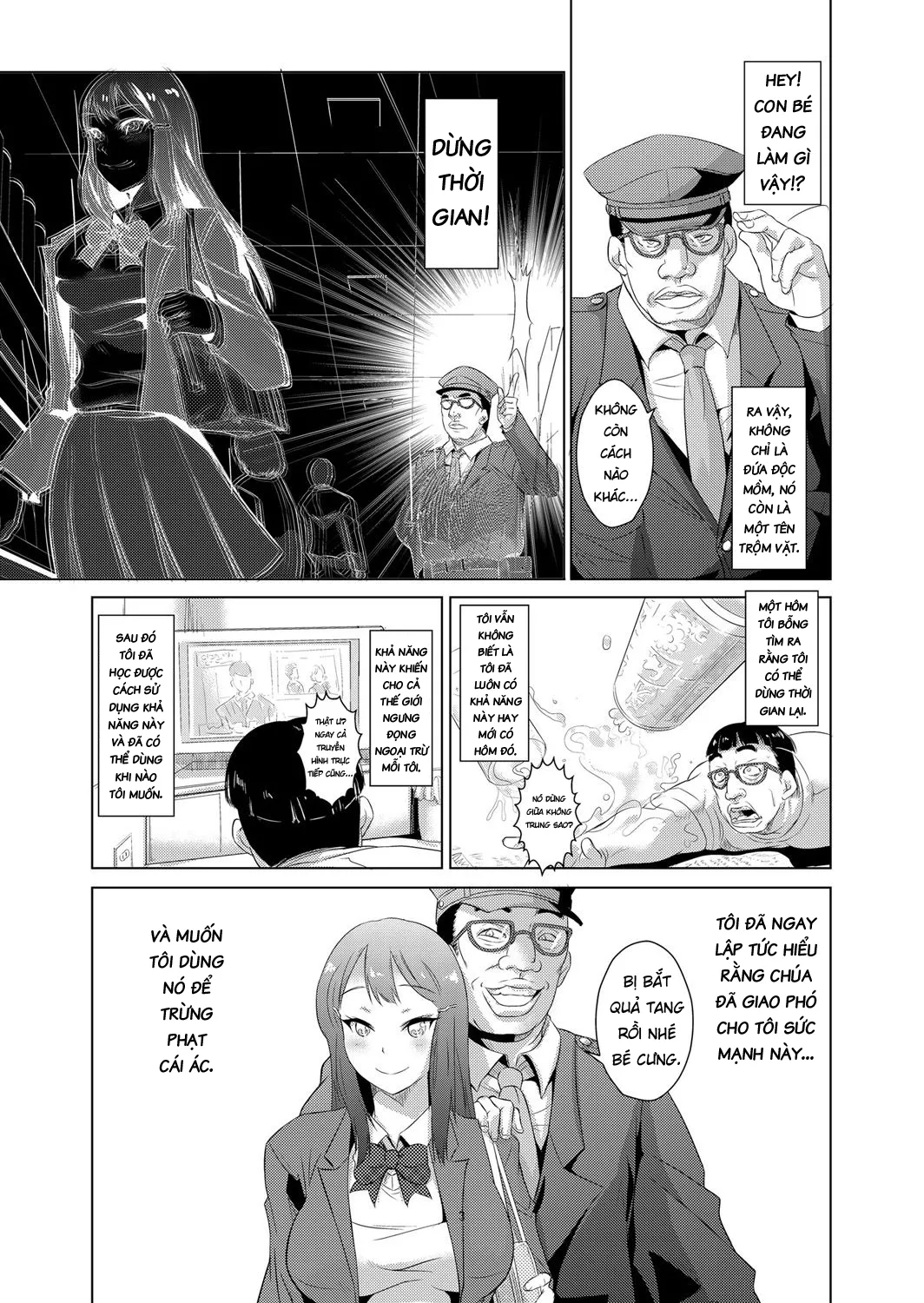 HentaiVN.net - Ảnh 4 - Ngưng đọng thời gian thay trời hành đạo!!! [Seisai Jikan ~Namaiki na JK, JD, Hitozuma ni Kyousei Nakadashi!!] - Chap 1 - Tiêu diệt kẻ trộm trong khu mua sắm