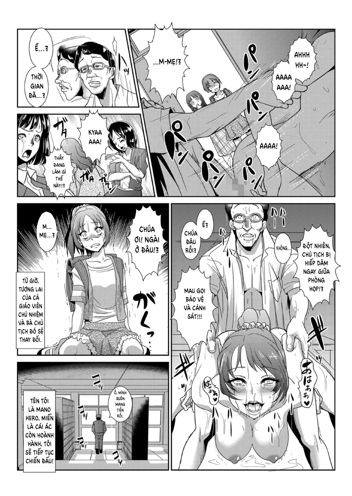 HentaiVN.net - Ảnh 25 - Ngưng đọng thời gian thay trời hành đạo!!! [Seisai Jikan ~Namaiki na JK, JD, Hitozuma ni Kyousei Nakadashi!!] - Chap 3 - Trừng phạt chủ tịch hội phụ huynh