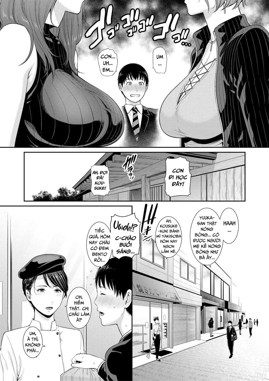 HentaiVN.net - Ảnh 13 - Ba người mẹ cuồng dâm [My Three Horny Moms; Boku dake no inbo-tachi] - Chap 1