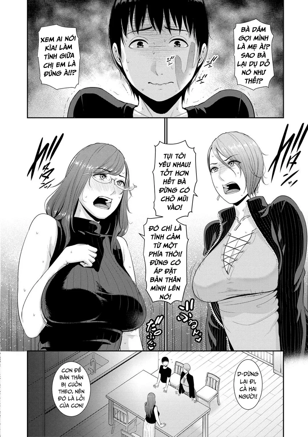 HentaiVN.net - Ảnh 3 - Ba người mẹ cuồng dâm [My Three Horny Moms; Boku dake no inbo-tachi] - Chap 4