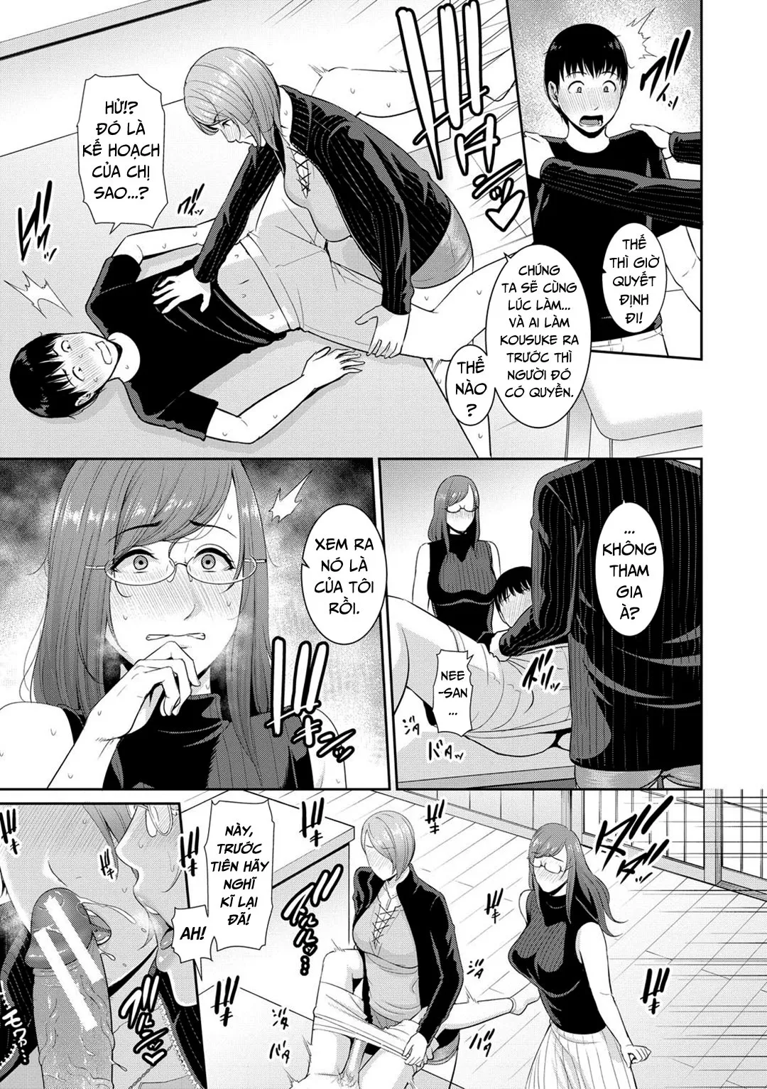 HentaiVN.net - Ảnh 4 - Ba người mẹ cuồng dâm [My Three Horny Moms; Boku dake no inbo-tachi] - Chap 4