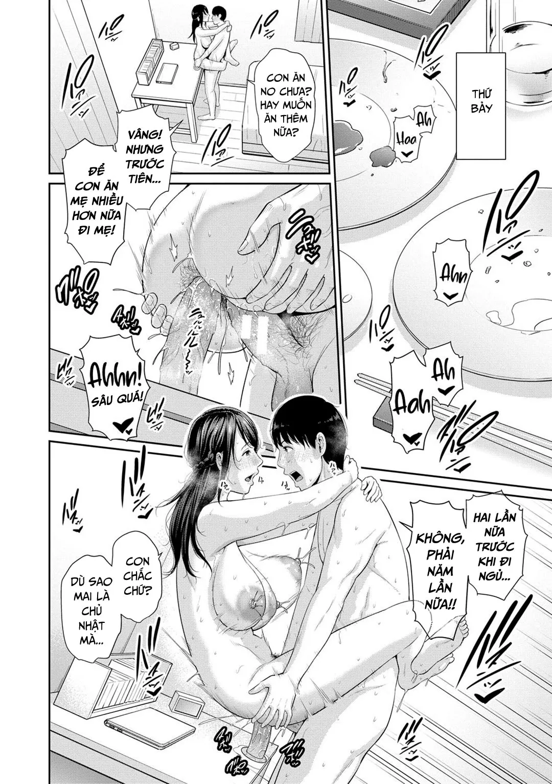 HentaiVN.net - Ảnh 13 - Ba người mẹ cuồng dâm [My Three Horny Moms; Boku dake no inbo-tachi] - Chap 8 - END