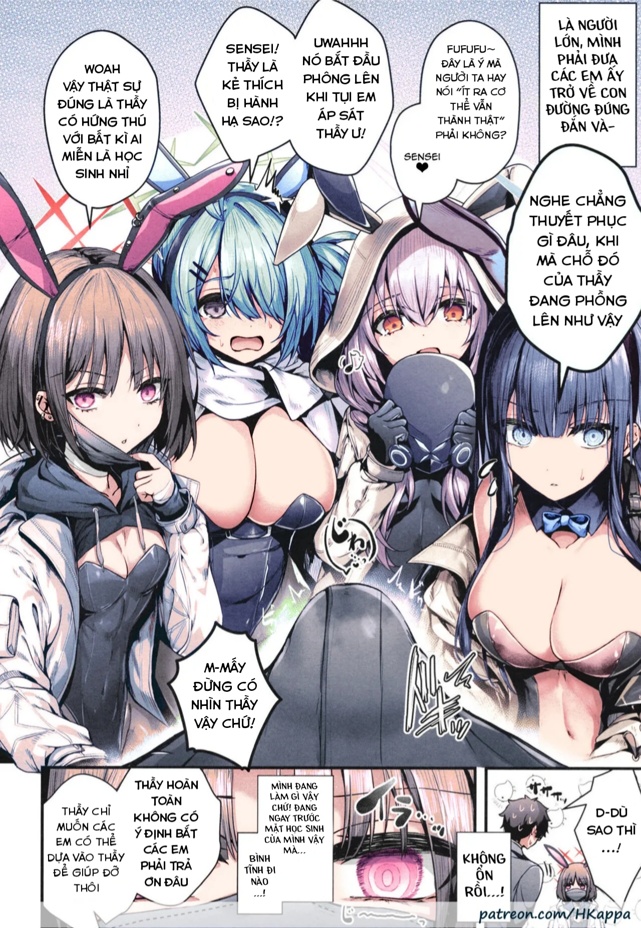HentaiVN.net - Ảnh 6 - (C102) [Edamametei (Uko)] Bunny+ (Blue Archive) [English] {Doujins.com} [Colorized] - Ông giáo bị bầy thỏ hiếp tập thể