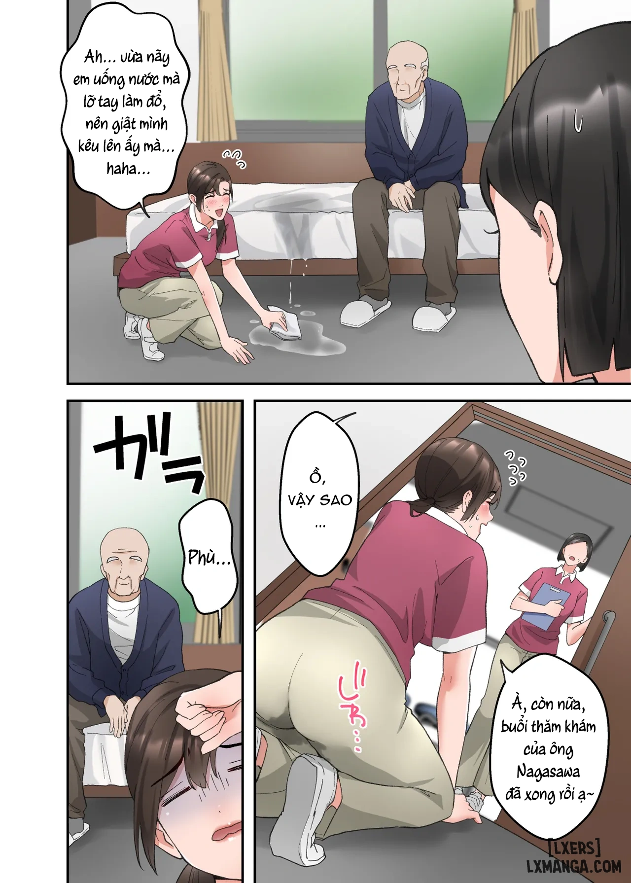 HentaiVN.net - Ảnh 23 - Hitozuma no Kaigoshi ga Yoboyobo Jii-san ni Ikasare Makuru Hanashi - Oneshot