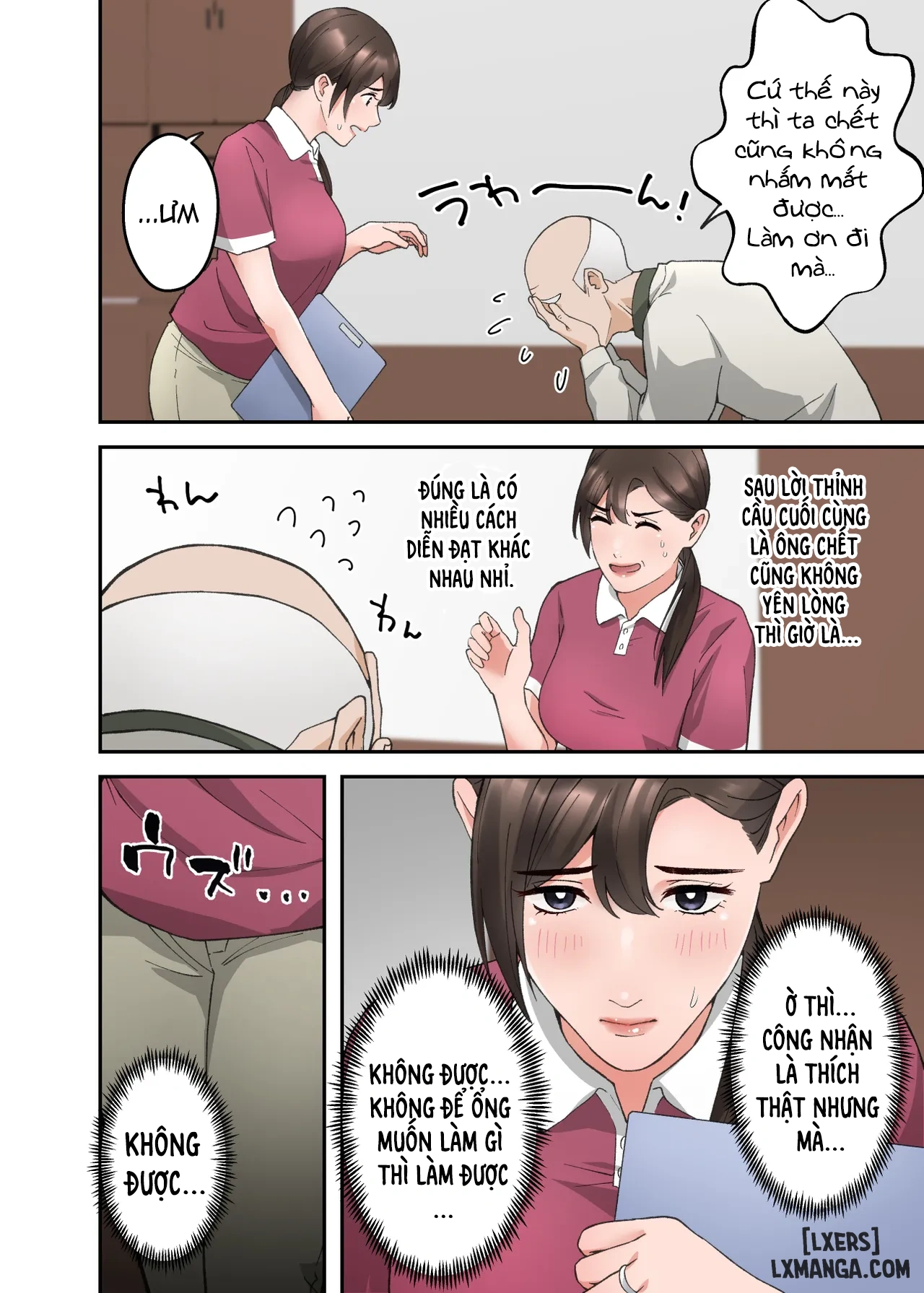 HentaiVN.net - Ảnh 27 - Hitozuma no Kaigoshi ga Yoboyobo Jii-san ni Ikasare Makuru Hanashi - Oneshot