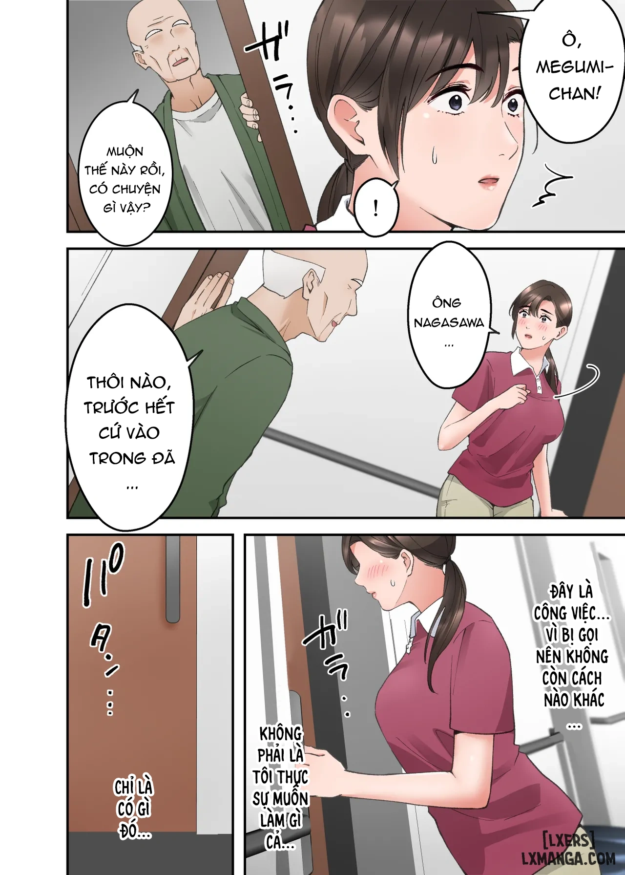 HentaiVN.net - Ảnh 41 - Hitozuma no Kaigoshi ga Yoboyobo Jii-san ni Ikasare Makuru Hanashi - Oneshot