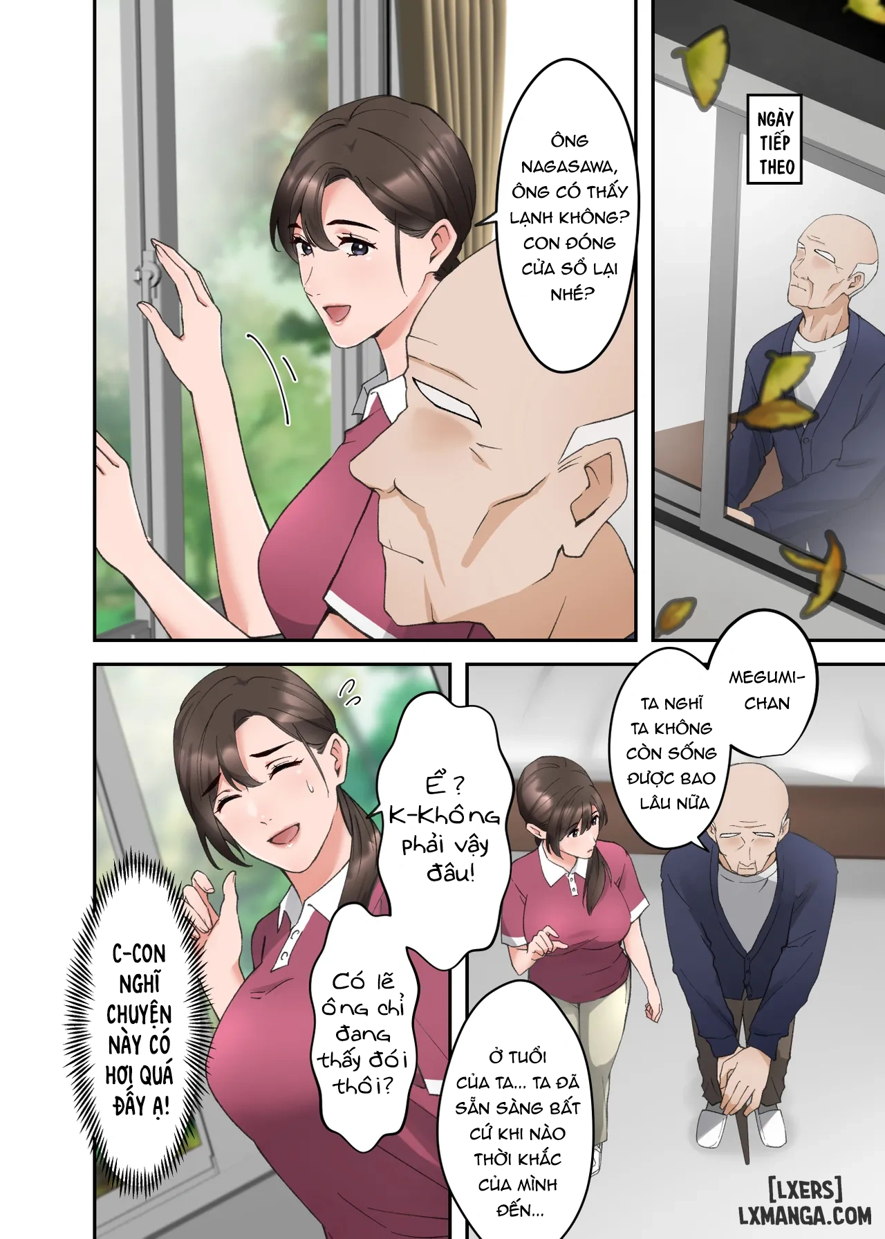 HentaiVN.net - Ảnh 5 - Hitozuma no Kaigoshi ga Yoboyobo Jii-san ni Ikasare Makuru Hanashi - Oneshot