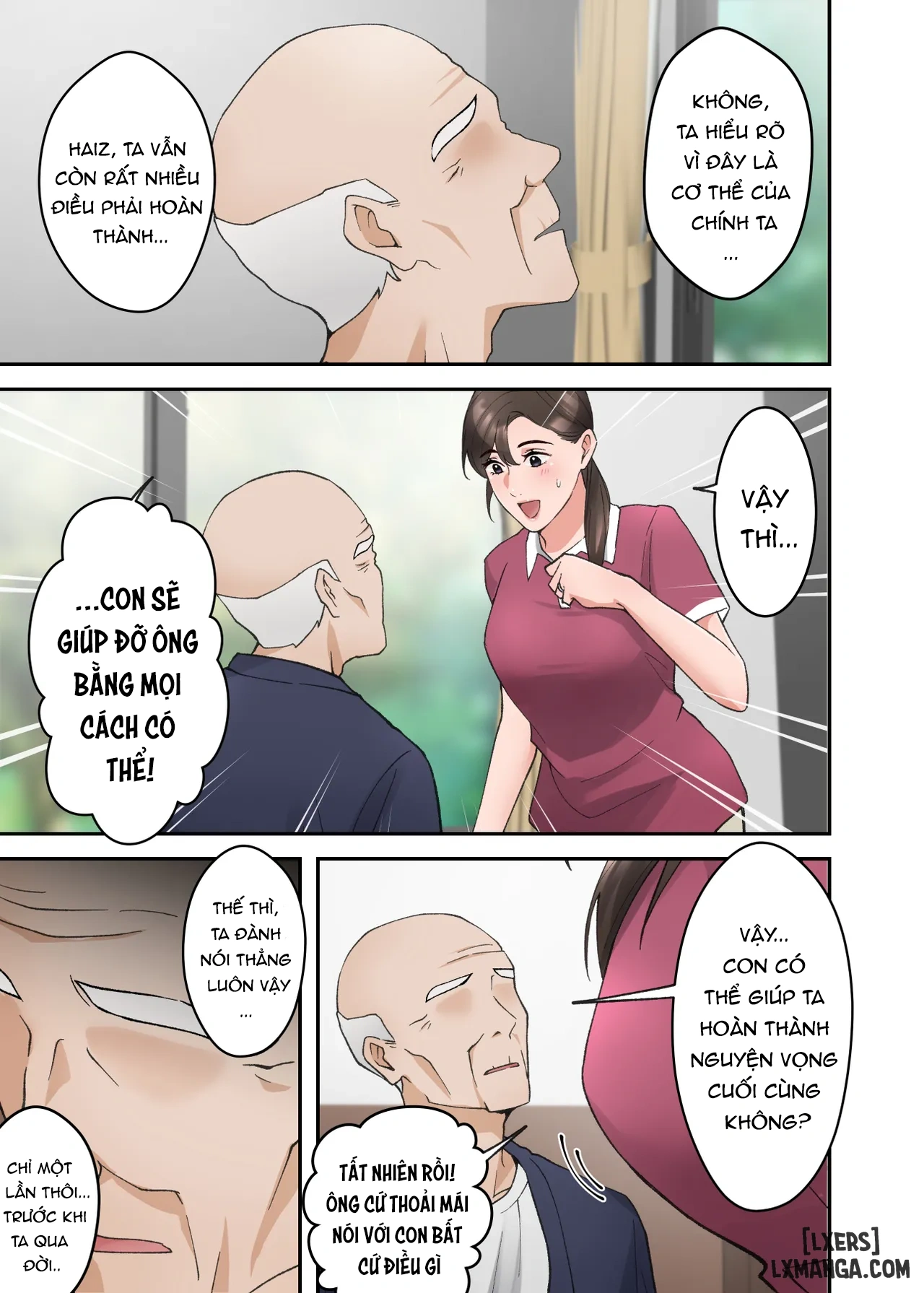HentaiVN.net - Ảnh 6 - Hitozuma no Kaigoshi ga Yoboyobo Jii-san ni Ikasare Makuru Hanashi - Oneshot