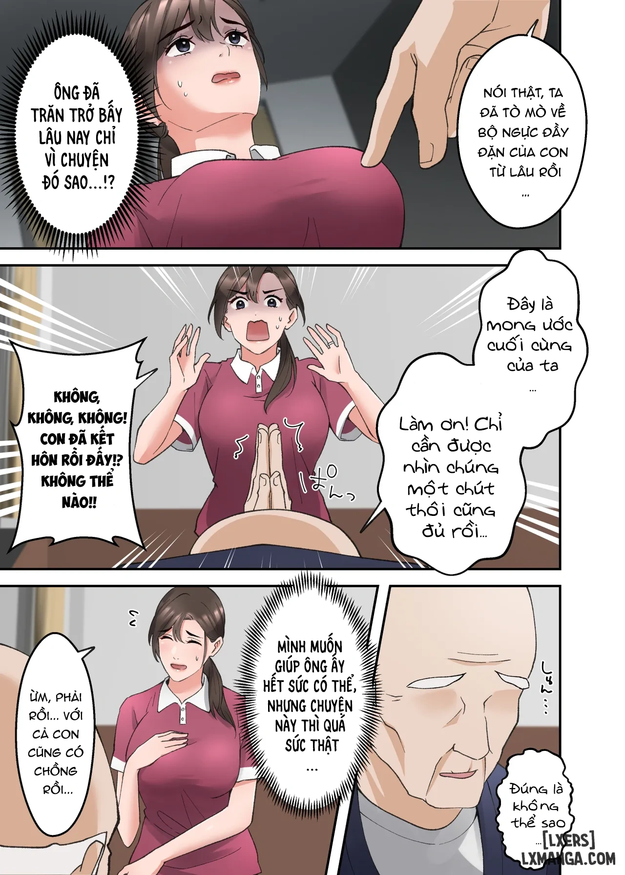 HentaiVN.net - Ảnh 8 - Hitozuma no Kaigoshi ga Yoboyobo Jii-san ni Ikasare Makuru Hanashi - Oneshot