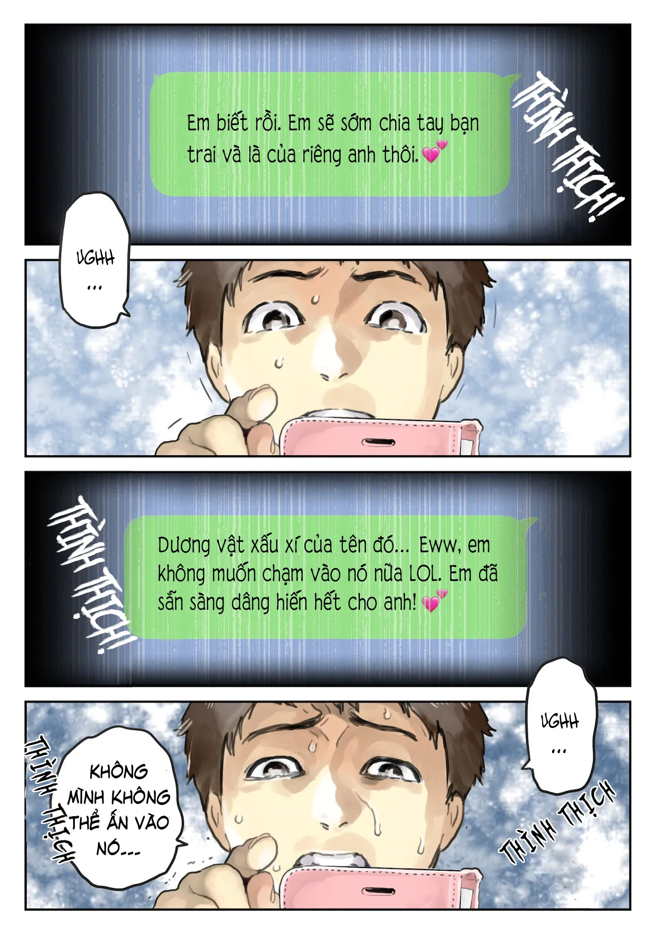 HentaiVN.net - Ảnh 13 - Phát hiện sừng khi xem trộm điện thoại bạn gái (Phần 2) [Kanojo no SmaPho o Nozoita dake nano ni 2, 彼女のスマホを覗いただけなのに 2] - Chap 1: Quay đầu là bờ