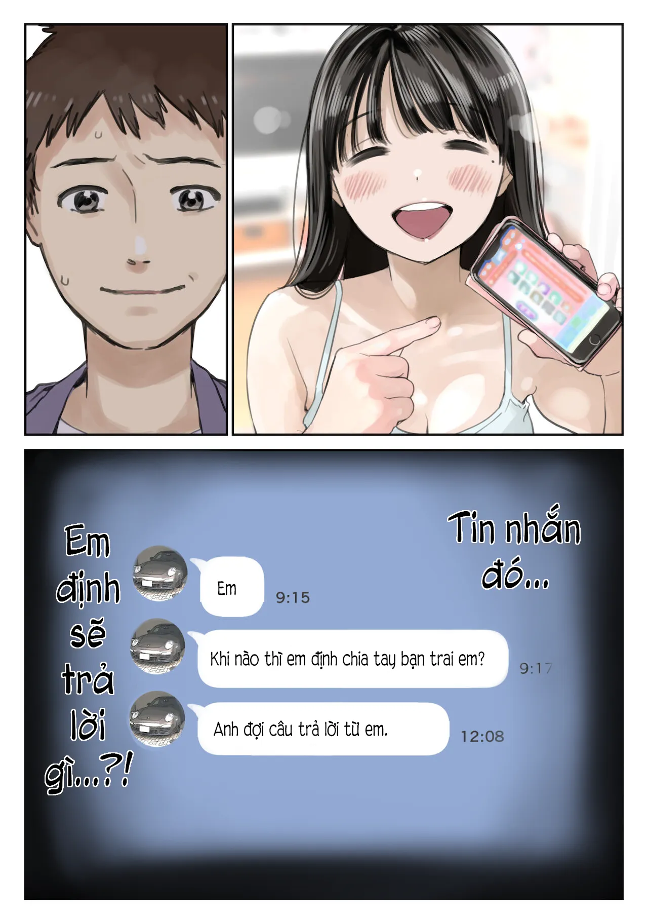 HentaiVN.net - Ảnh 7 - Phát hiện sừng khi xem trộm điện thoại bạn gái (Phần 2) [Kanojo no SmaPho o Nozoita dake nano ni 2, 彼女のスマホを覗いただけなのに 2] - Chap 1: Quay đầu là bờ