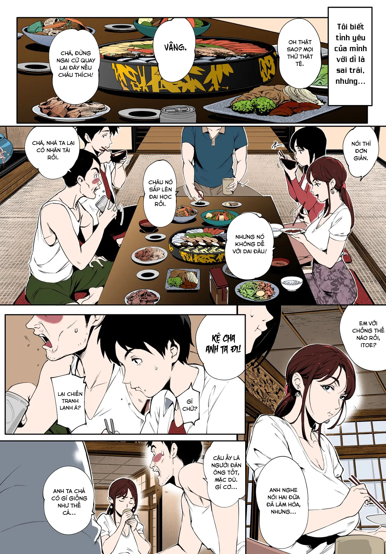 HentaiVN.net - Ảnh 4 - Gạ chịch bà dì đang thiếu thốn tình dục [Kage no Tsuru Ito] - Oneshot [Full màu]
