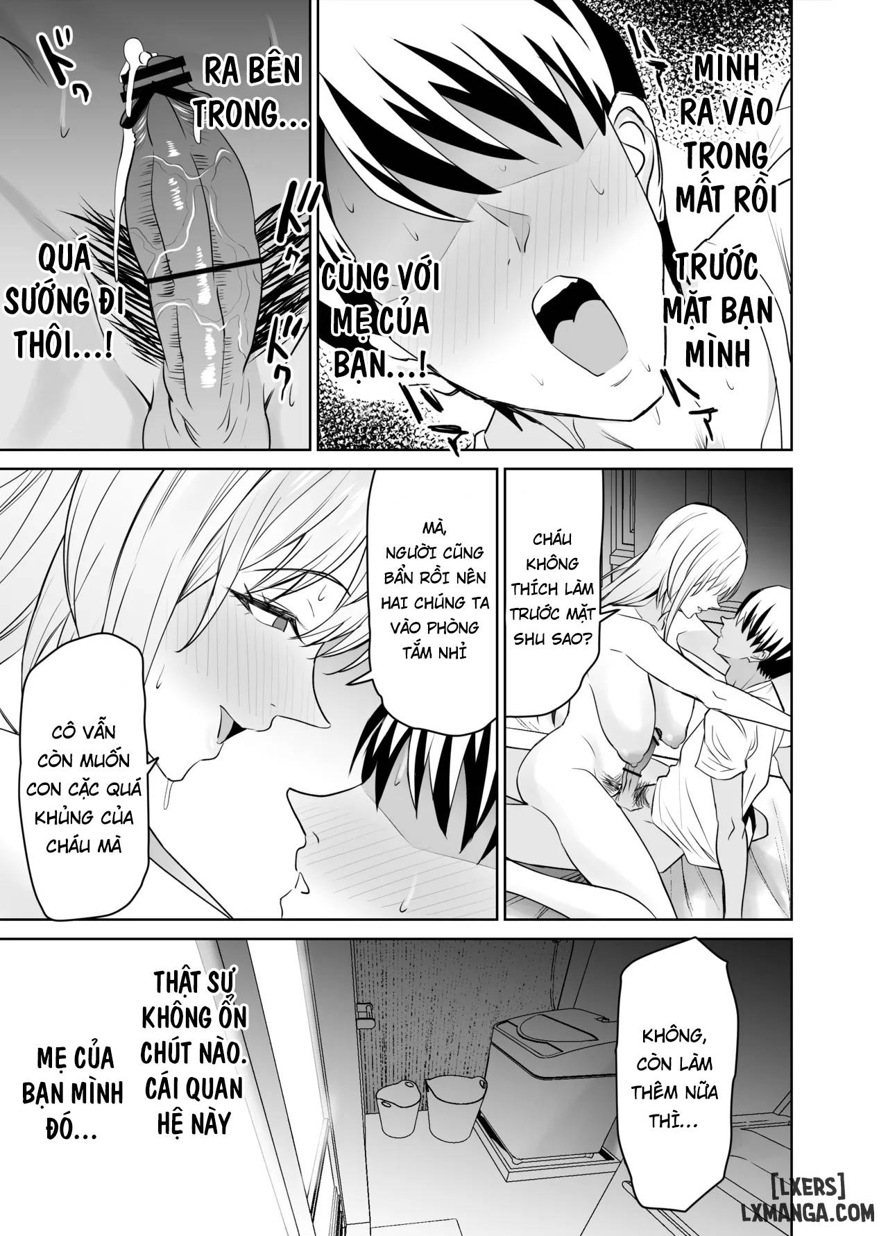 HentaiVN.net - Ảnh 28 - Tomodachi no Gal Mama wa Musuko ni Kakurete Ore no Dekachin wo Kuimakuru. - Chap 2 + 3 - End.