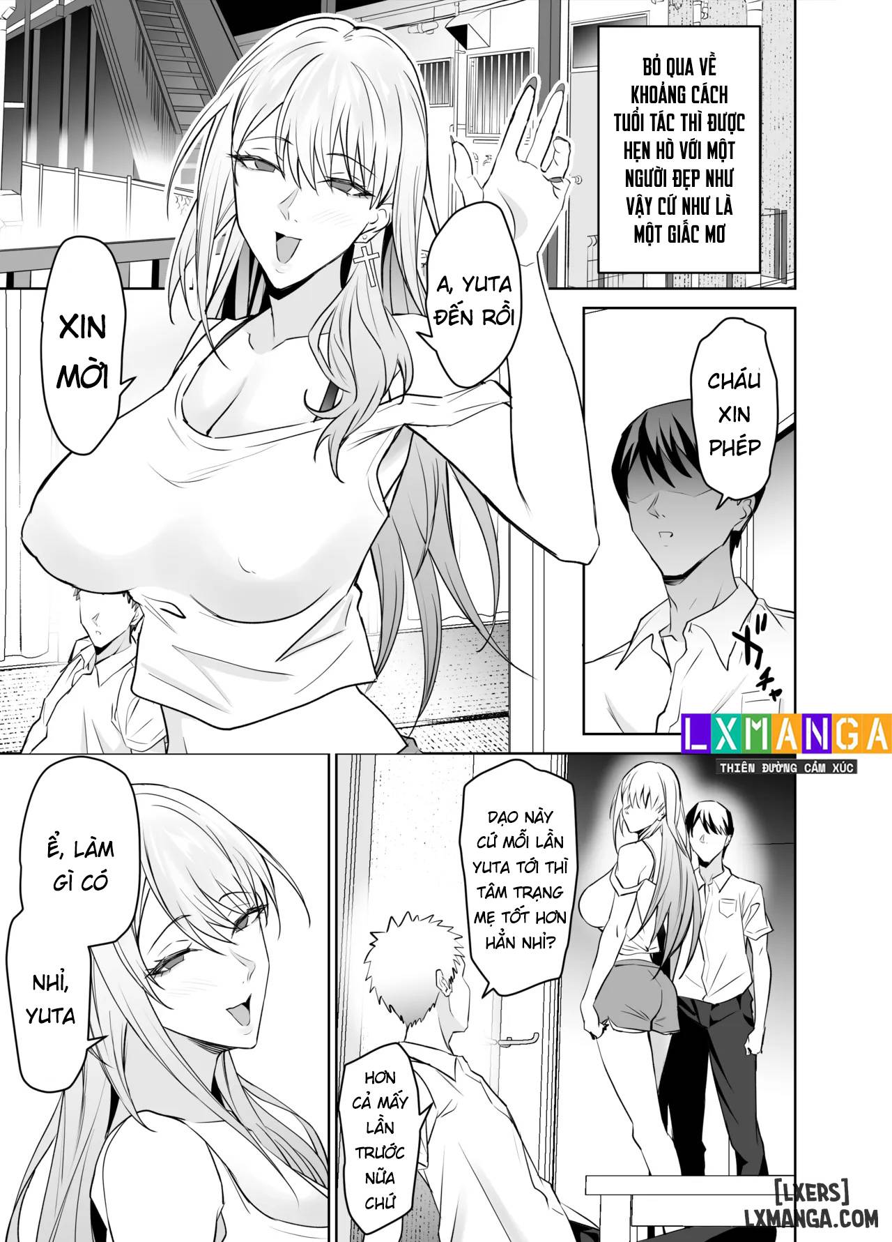 HentaiVN.net - Ảnh 55 - Tomodachi no Gal Mama wa Musuko ni Kakurete Ore no Dekachin wo Kuimakuru. - Chap 2 + 3 - End.