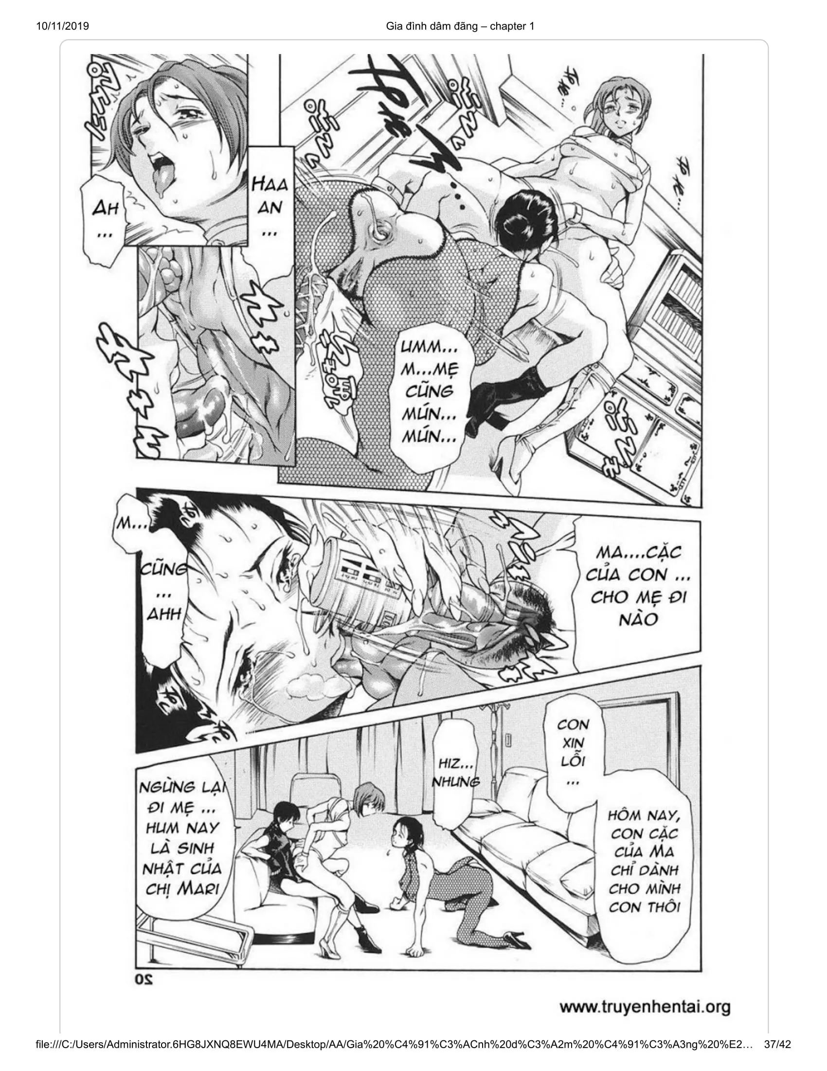 HentaiVN.net - Ảnh 20 - Katei no Jijou [Family's circumstances] - Chap 1