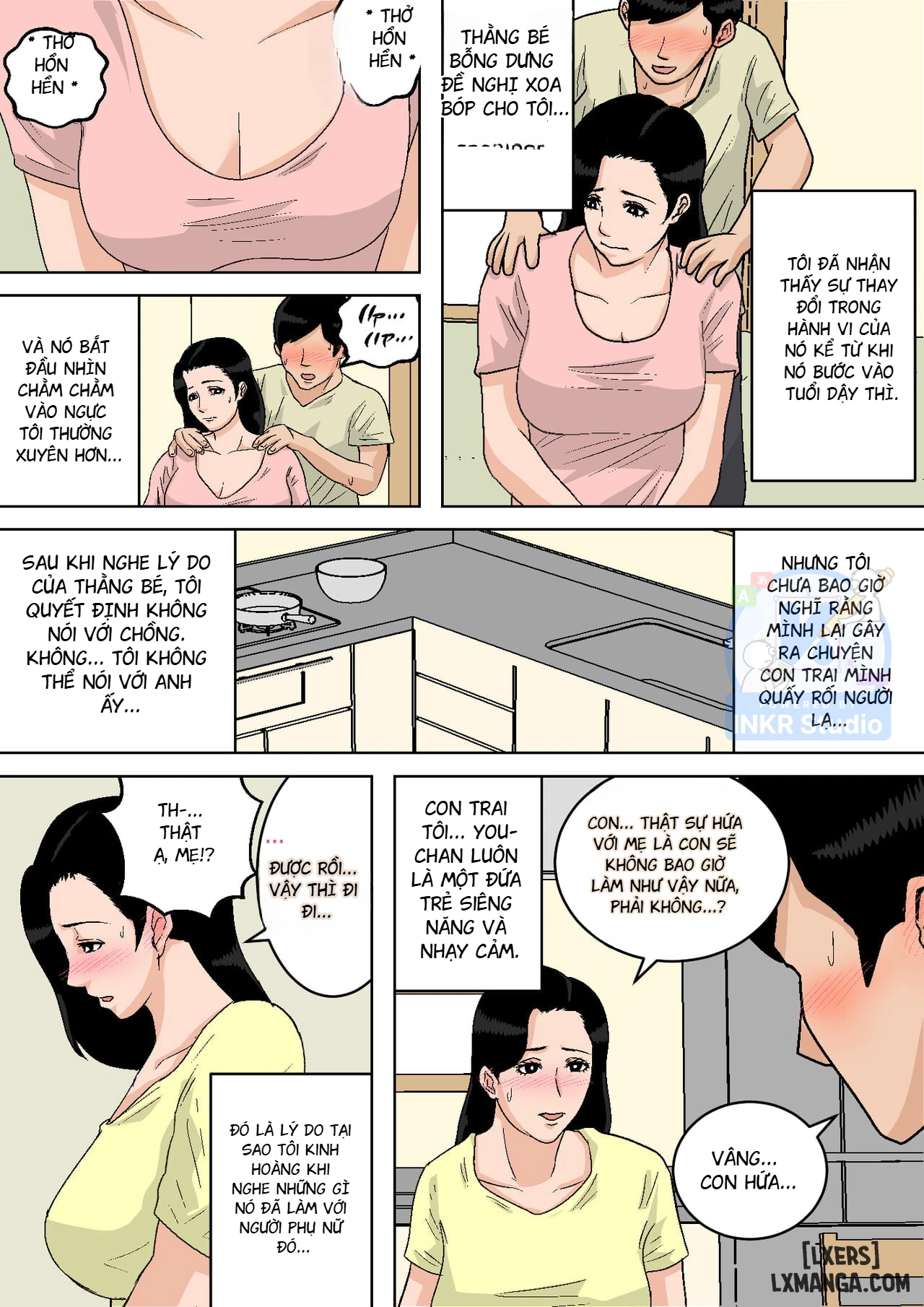 HentaiVN.net - Ảnh 10 - Mom's Tits Are All Mine To Grope!~I'll get you off if you need it~ - Chap 1