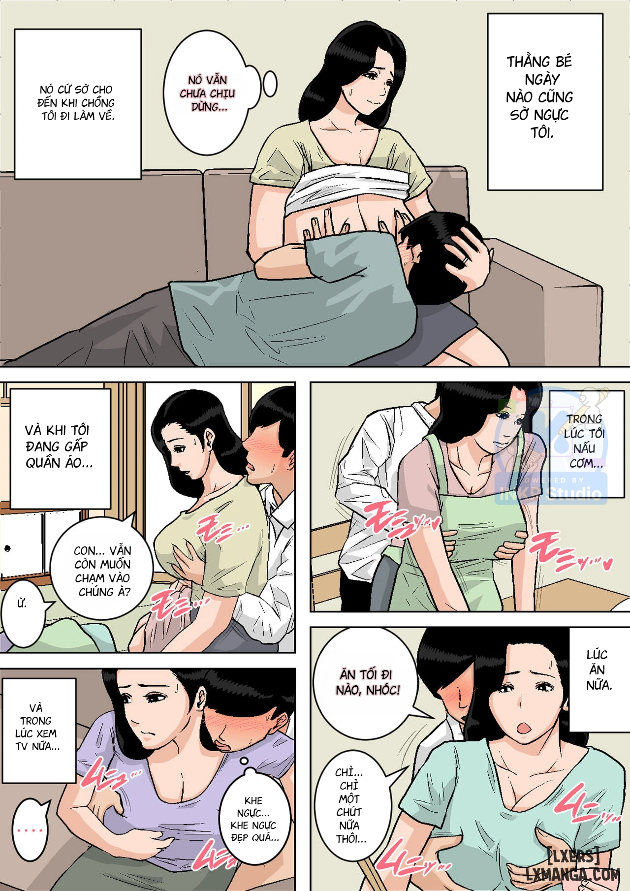 HentaiVN.net - Ảnh 8 - Mom's Tits Are All Mine To Grope!~I'll get you off if you need it~ - Chap 1