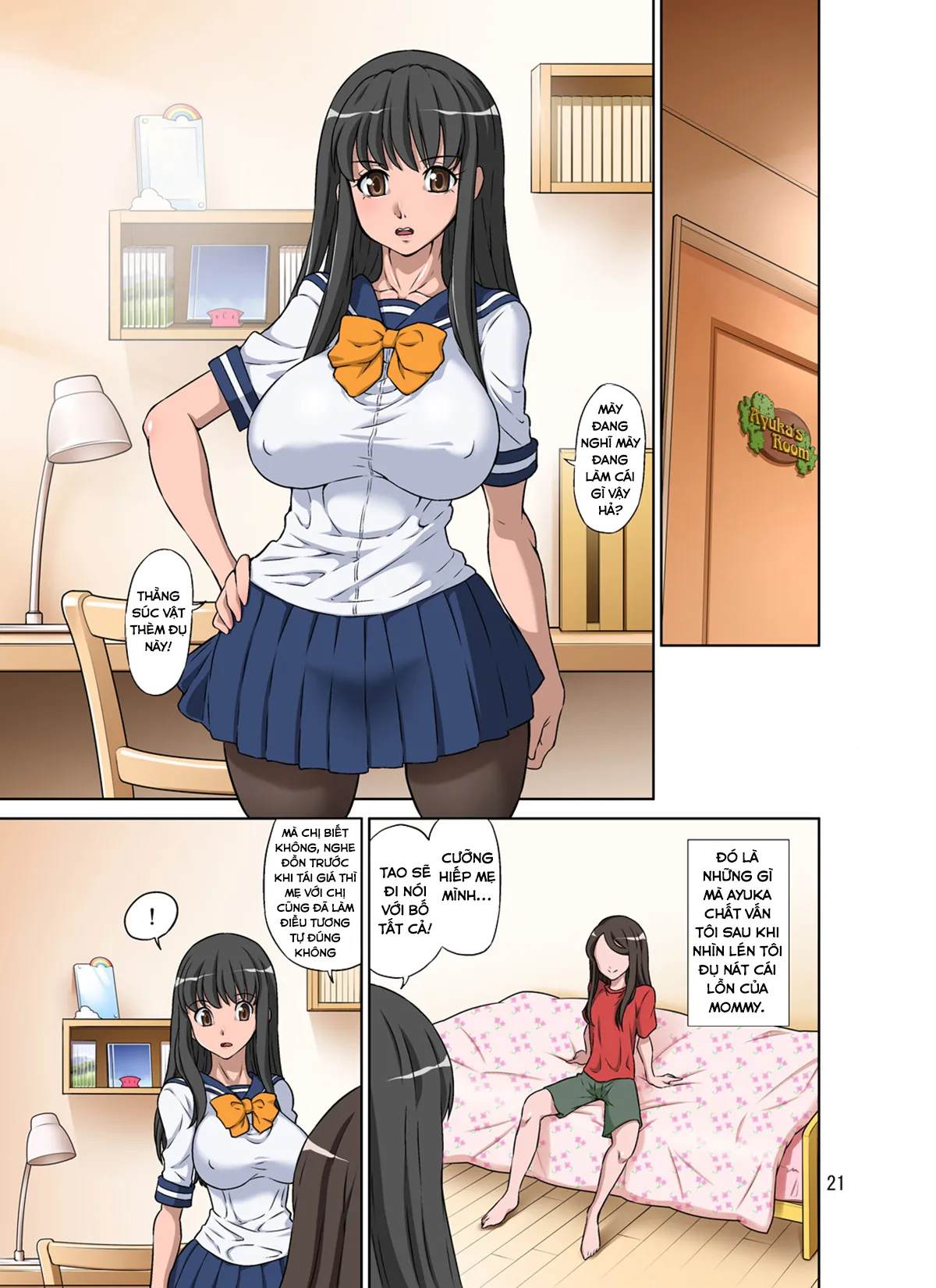 HentaiVN.net - Ảnh 22 - Luận Loan Cùng Mẹ Và Chị Kế Dú Bò! [Boku no Mama Boku no Ane] - Oneshot