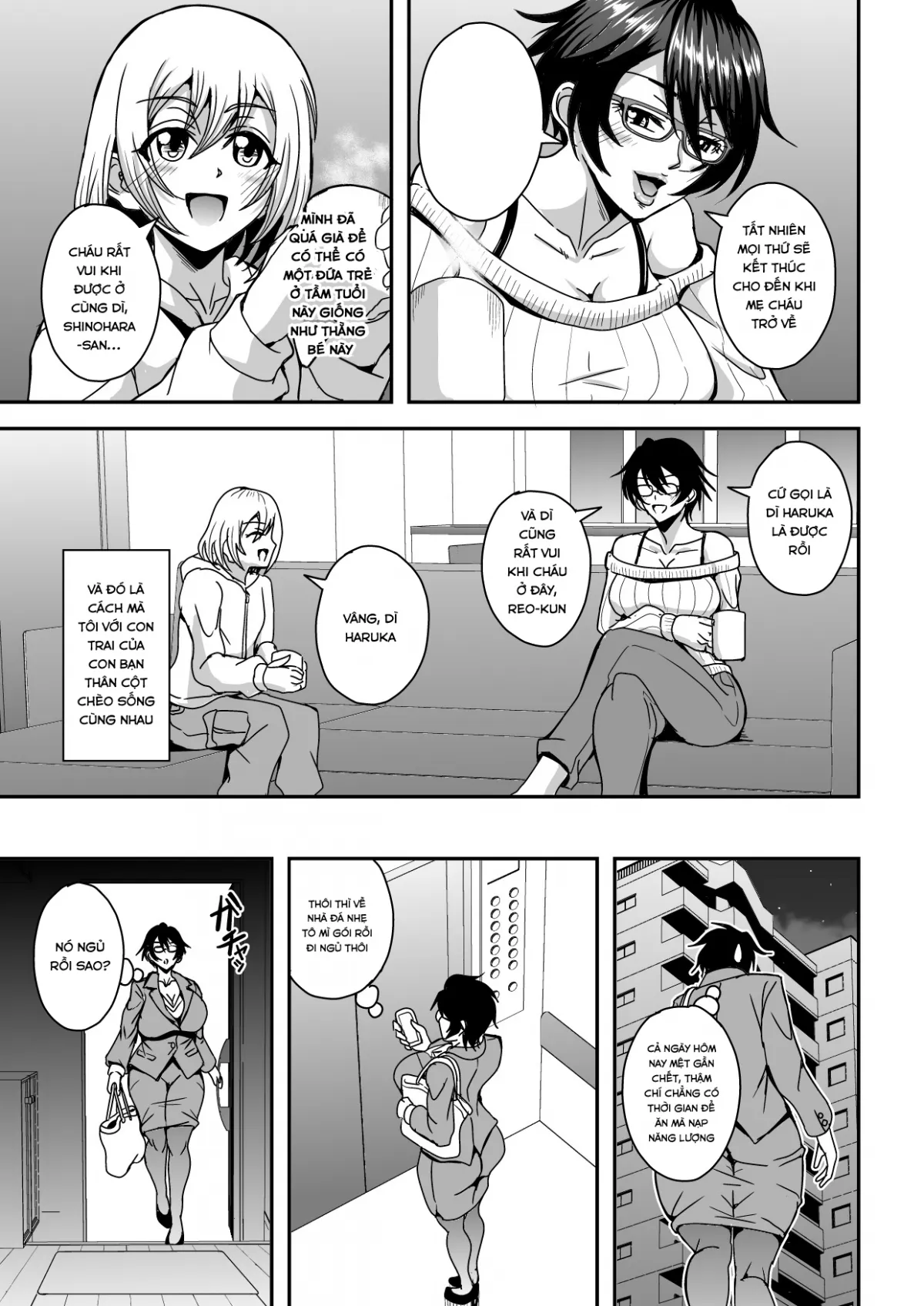 HentaiVN.net - Ảnh 3 - Arofour Dokushin BariCare Oba-san ga Yuujin no Musuko demo aru Toshishita Danshi to no Kankei ni Hamaru Hanashi - Oneshot