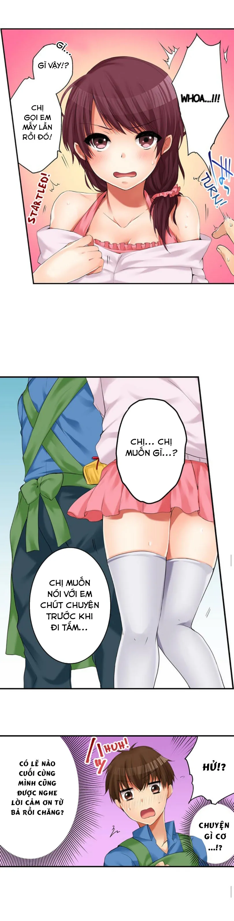 HentaiVN.net - Ảnh 10 - Chuyện Tình Giữa Tôi Và Cô Chị Không Cùng Huyết Thống! [I Did Naughty Things With My (Drunk) Sister] - Chap 4: Tắm Tiên Cùng Chị! (1)