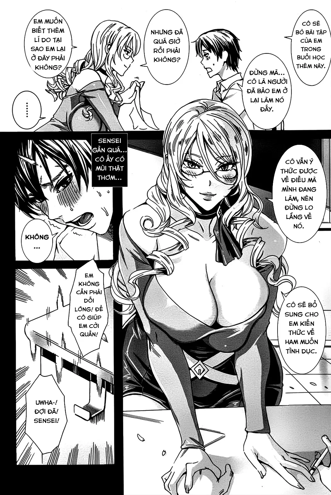HentaiVN.net - Ảnh 5 - Sensei no Himitsu Jugyou [Kyuuketsu Jokyoushi No Kenzoku Seikatsu ~ Lesson With Vampire ~; Sensei's Secret Lesson] - Chap 1: Giờ học thêm.