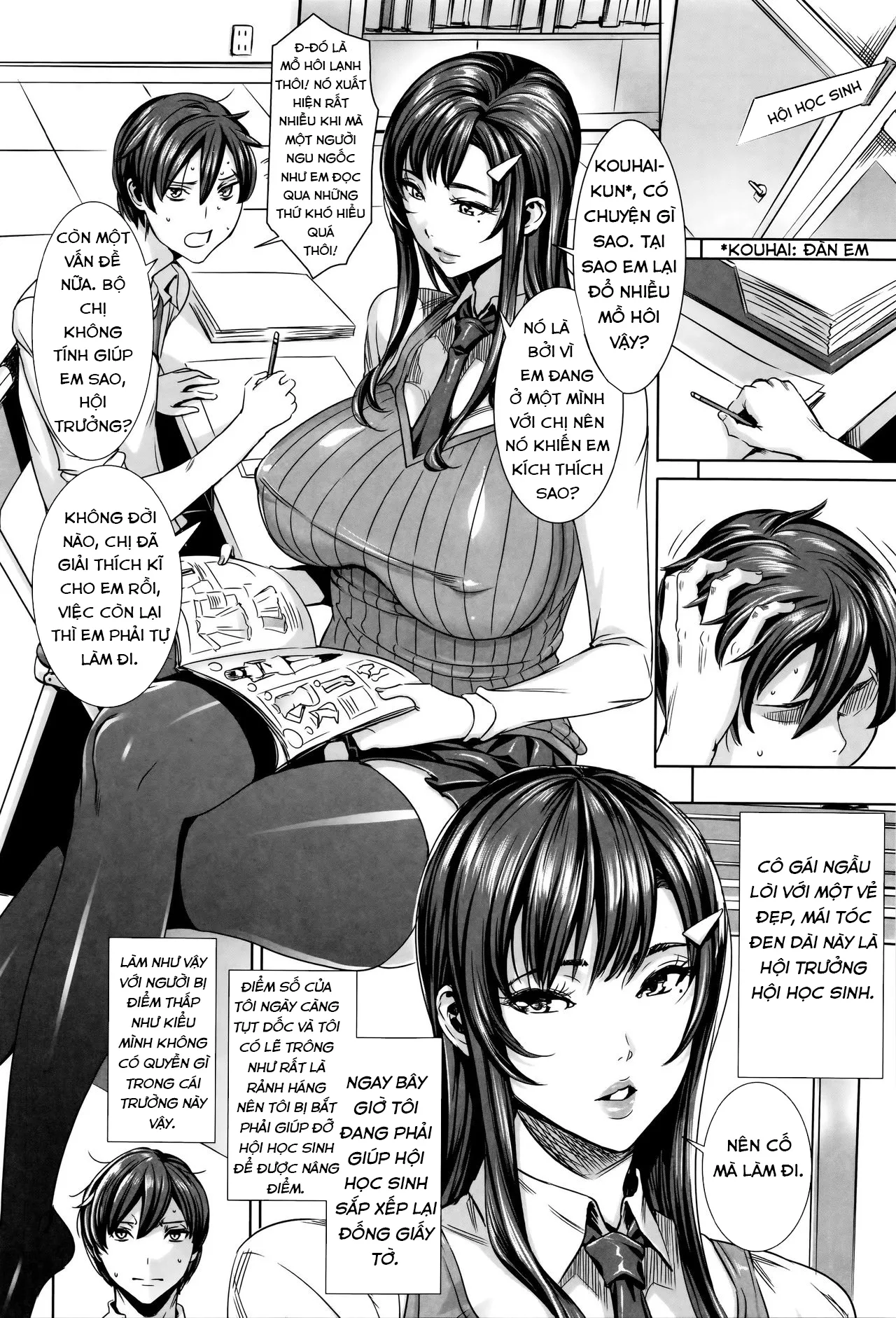 HentaiVN.net - Ảnh 3 - Sensei no Himitsu Jugyou [Kyuuketsu Jokyoushi No Kenzoku Seikatsu ~ Lesson With Vampire ~; Sensei's Secret Lesson] - Chap 4: Hội trưởng.