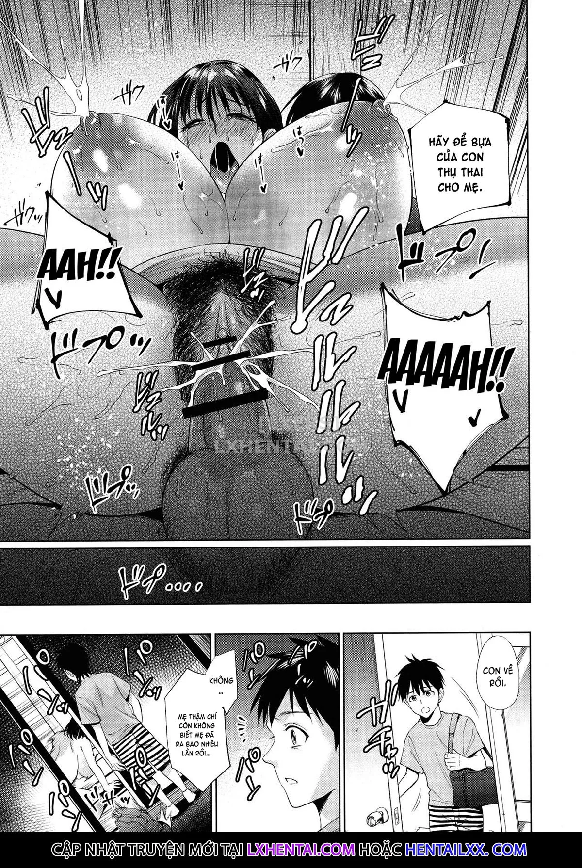 HentaiVN.net - Ảnh 24 - The Day I Connected With Mom [Haha to Majiwaru Hi] - Chap 4