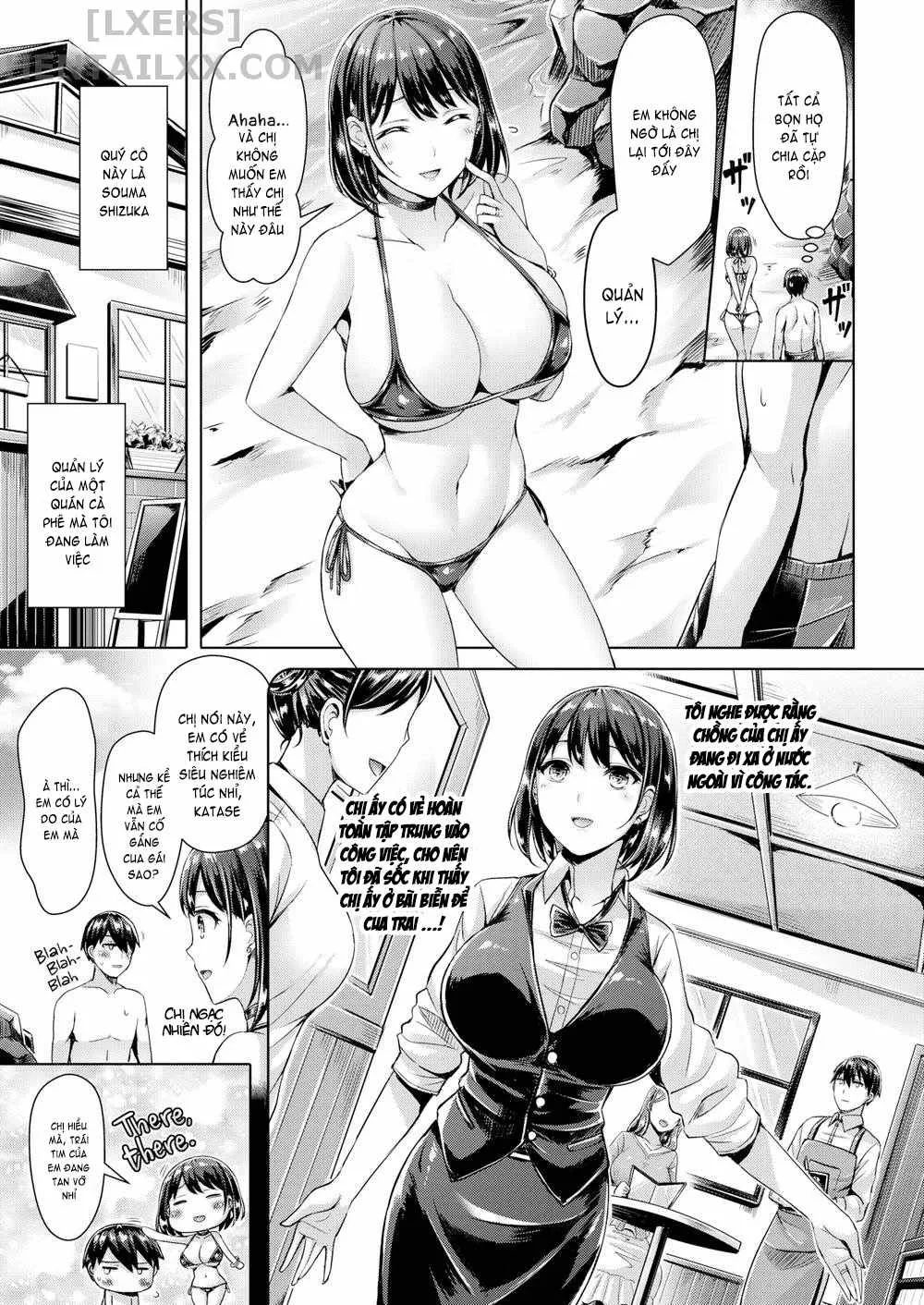 HentaiVN.net - Ảnh 11 - Vếu! Ngực! Bưởi! [Wife-Packed Beach!; Twin Maximum!; The Real Minori-chan; Deliveryman-Eater Wife; Your Sis Isn't Good For Me; She's a Mighty, Tiny Mountain; She's a Mighty, Tiny Mountain; Steal; What Are You Doing, Sensei!?; Rebound Catch] - Chap 1 - Wife-Packed Beach!