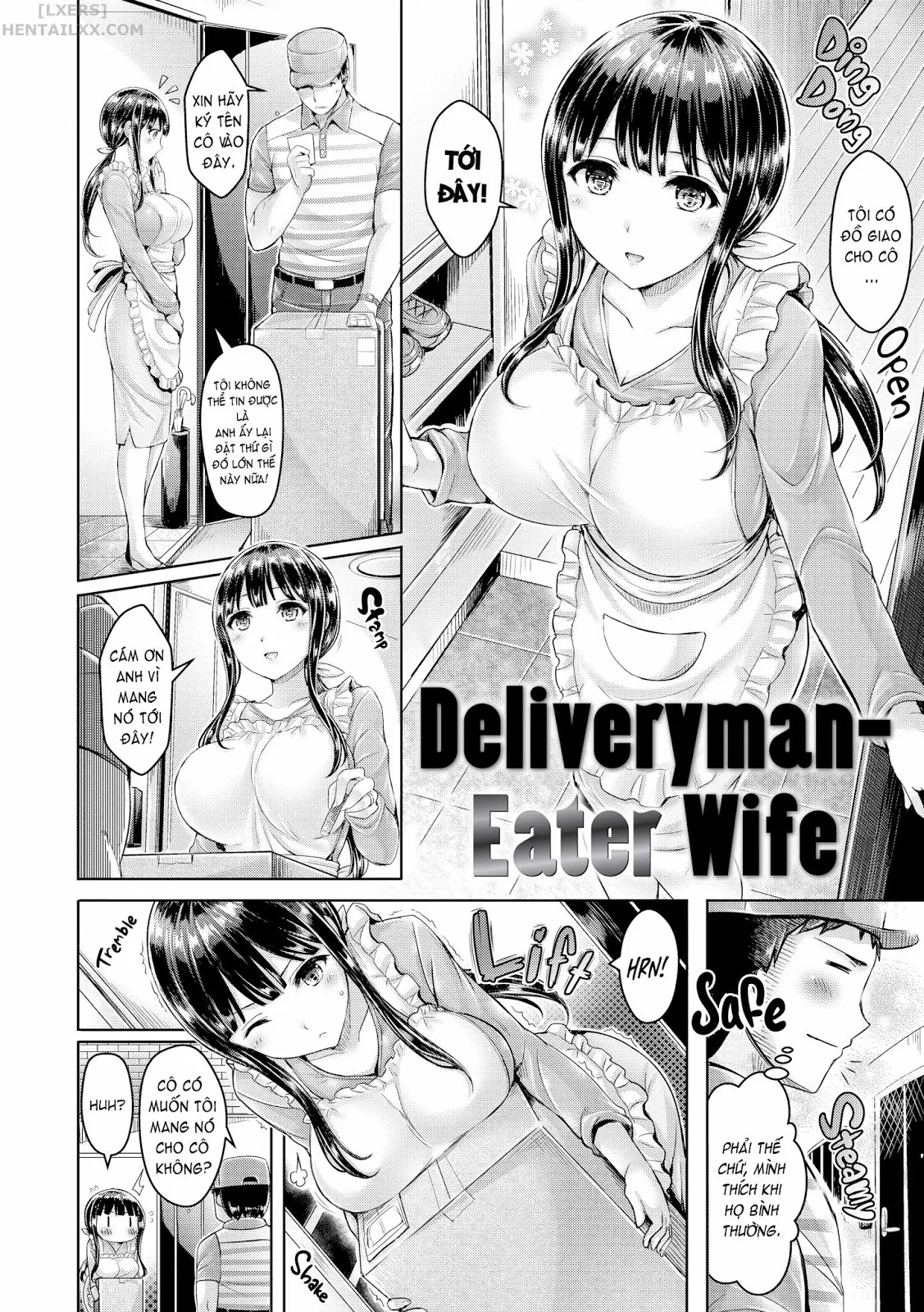 HentaiVN.net - Ảnh 3 - Vếu! Ngực! Bưởi! [Wife-Packed Beach!; Twin Maximum!; The Real Minori-chan; Deliveryman-Eater Wife; Your Sis Isn't Good For Me; She's a Mighty, Tiny Mountain; She's a Mighty, Tiny Mountain; Steal; What Are You Doing, Sensei!?; Rebound Catch] - Chap 4 - Deliveryman-Eater Wife