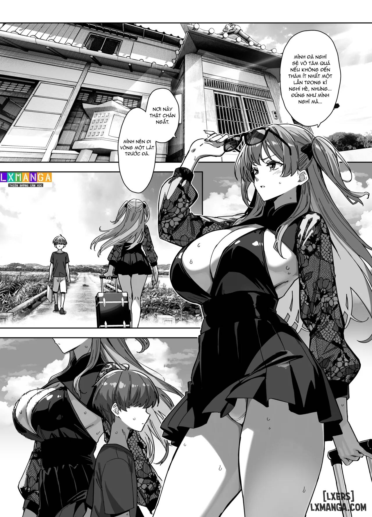 HentaiVN.net - Ảnh 4 - Natsu to Inaka to Yuuwaku shite kuru Dekkai Oshiego 3 + C106 Bonus Book - Chap 1.