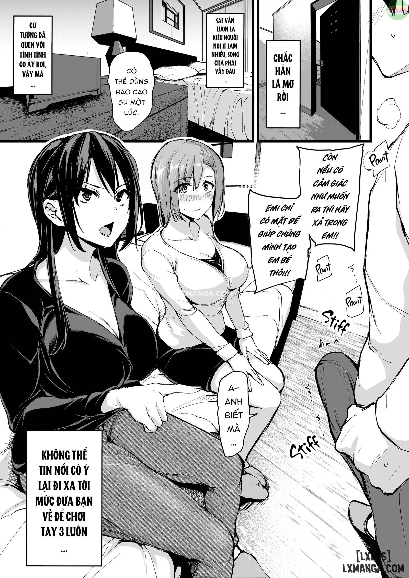 HentaiVN.net - Ảnh 11 - Tôi Không Cương Nổi Nên Vợ Tôi Mang Bạn Cô Âý Tới - Chapter 1