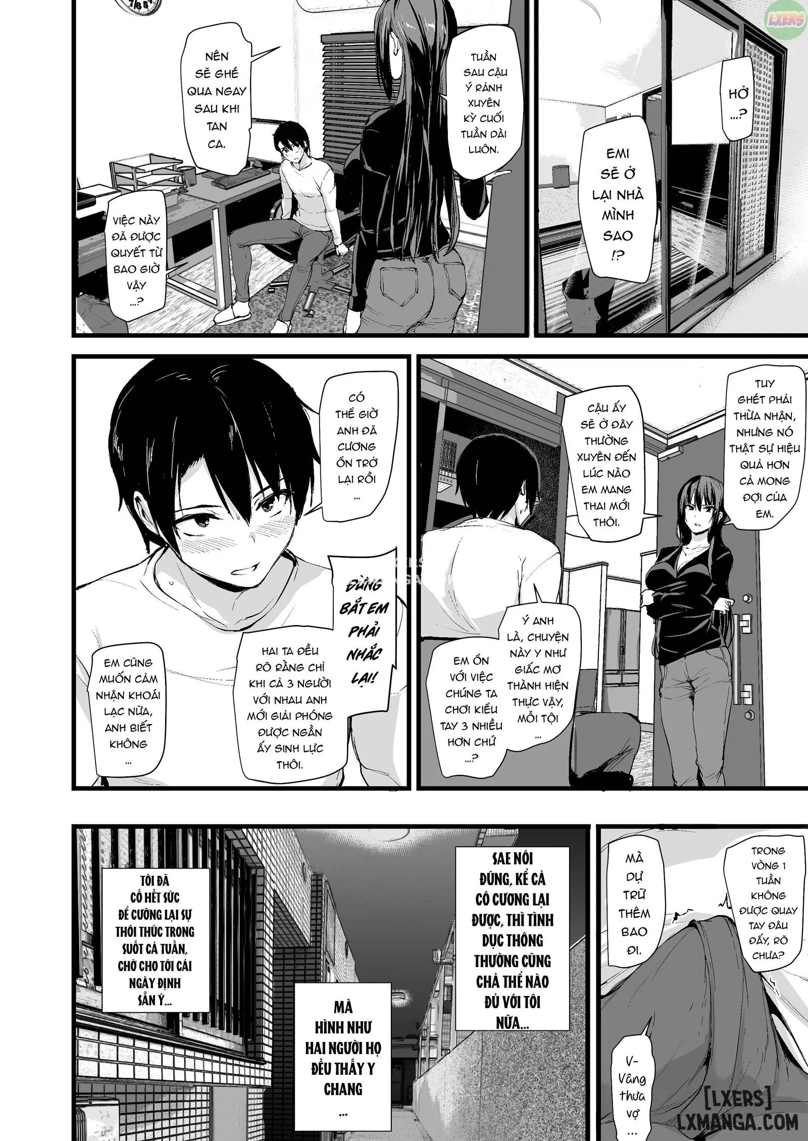 HentaiVN.net - Ảnh 30 - Tôi Không Cương Nổi Nên Vợ Tôi Mang Bạn Cô Âý Tới - Chapter 1