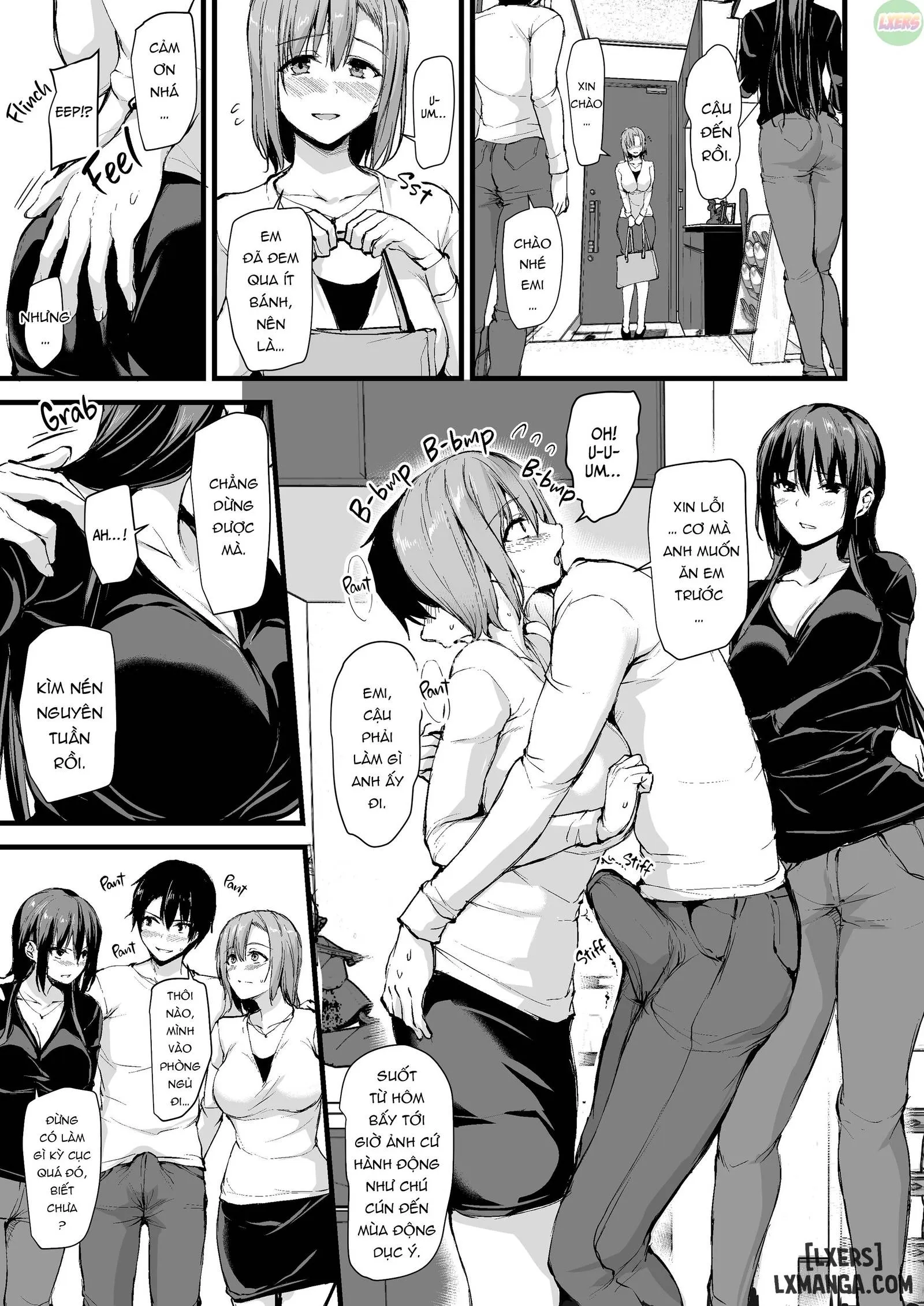 HentaiVN.net - Ảnh 31 - Tôi Không Cương Nổi Nên Vợ Tôi Mang Bạn Cô Âý Tới - Chapter 1
