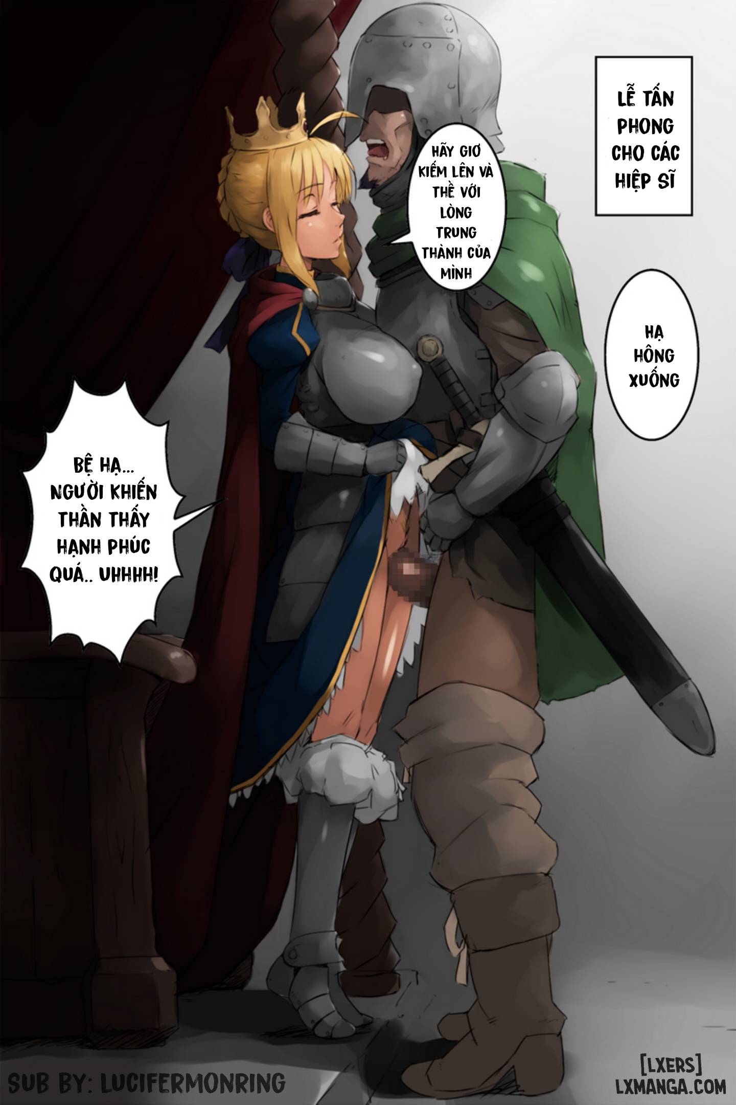 HentaiVN.net - Ảnh 3 - [Koboshi no Niwa (Koboshi)] Shuudan Haramashi Yuuhei Shussan Bakunyuu Fate Saber (Arthur-ou) | The Huge Breasted King Arthur (Fate/Stay Night) - Oneshot