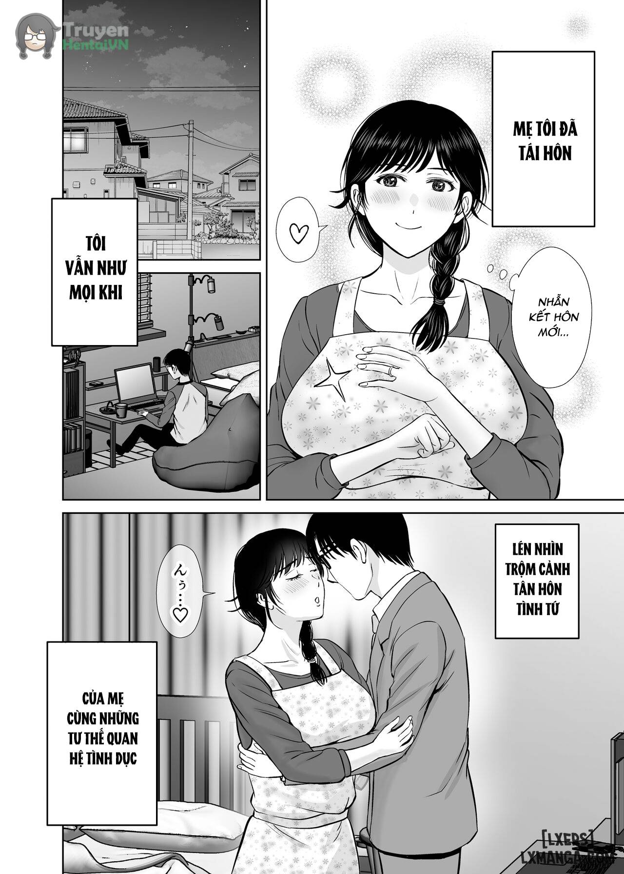 HentaiVN.net - Ảnh 3 - Kyonyuu Kaa-san ga Boku no Me mo Mae de 2 ~Bonyuu Mamire de Ikimakutta Hanashi~ - Oneshot