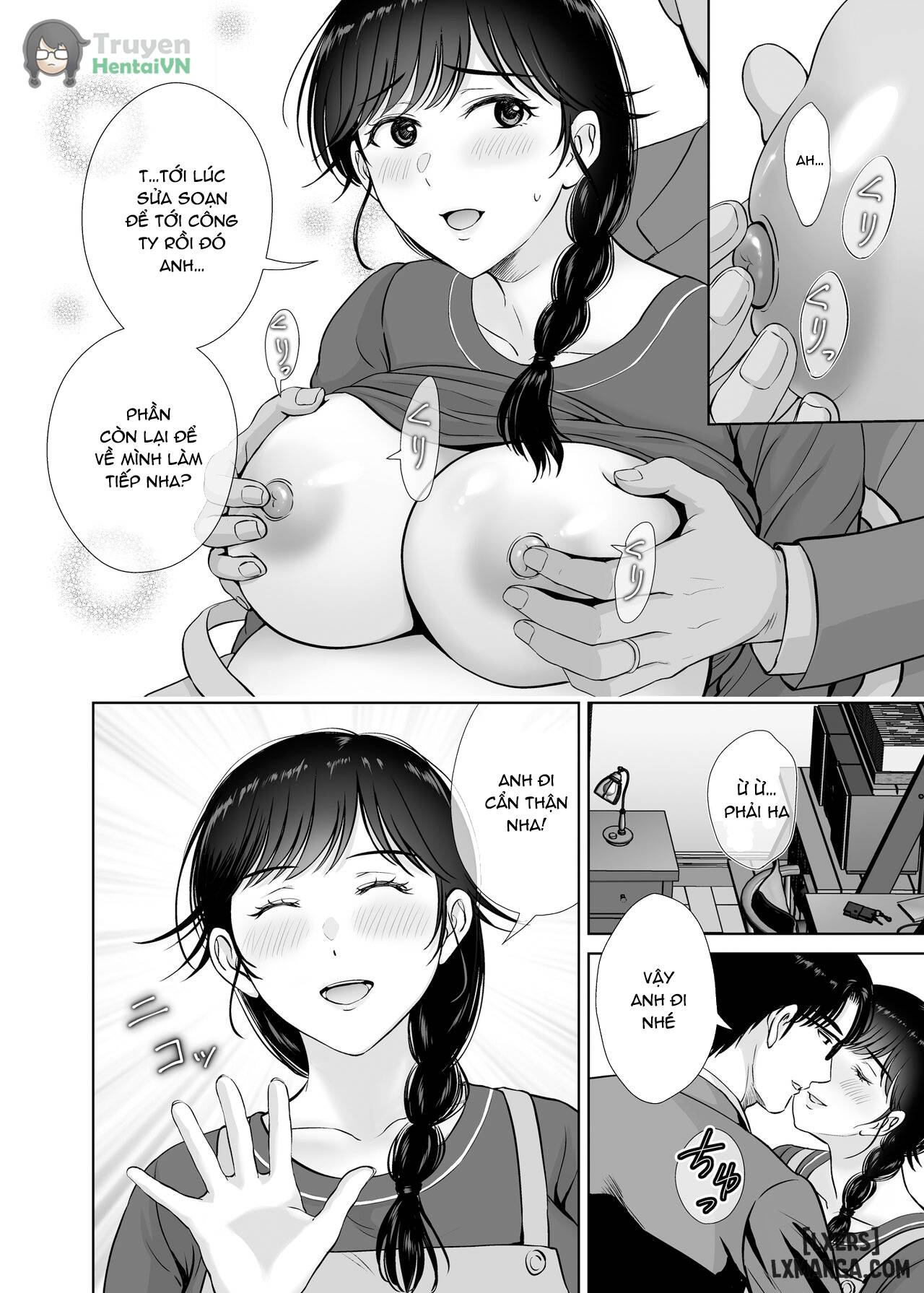 HentaiVN.net - Ảnh 29 - Kyonyuu Kaa-san ga Boku no Me mo Mae de 2 ~Bonyuu Mamire de Ikimakutta Hanashi~ - Oneshot