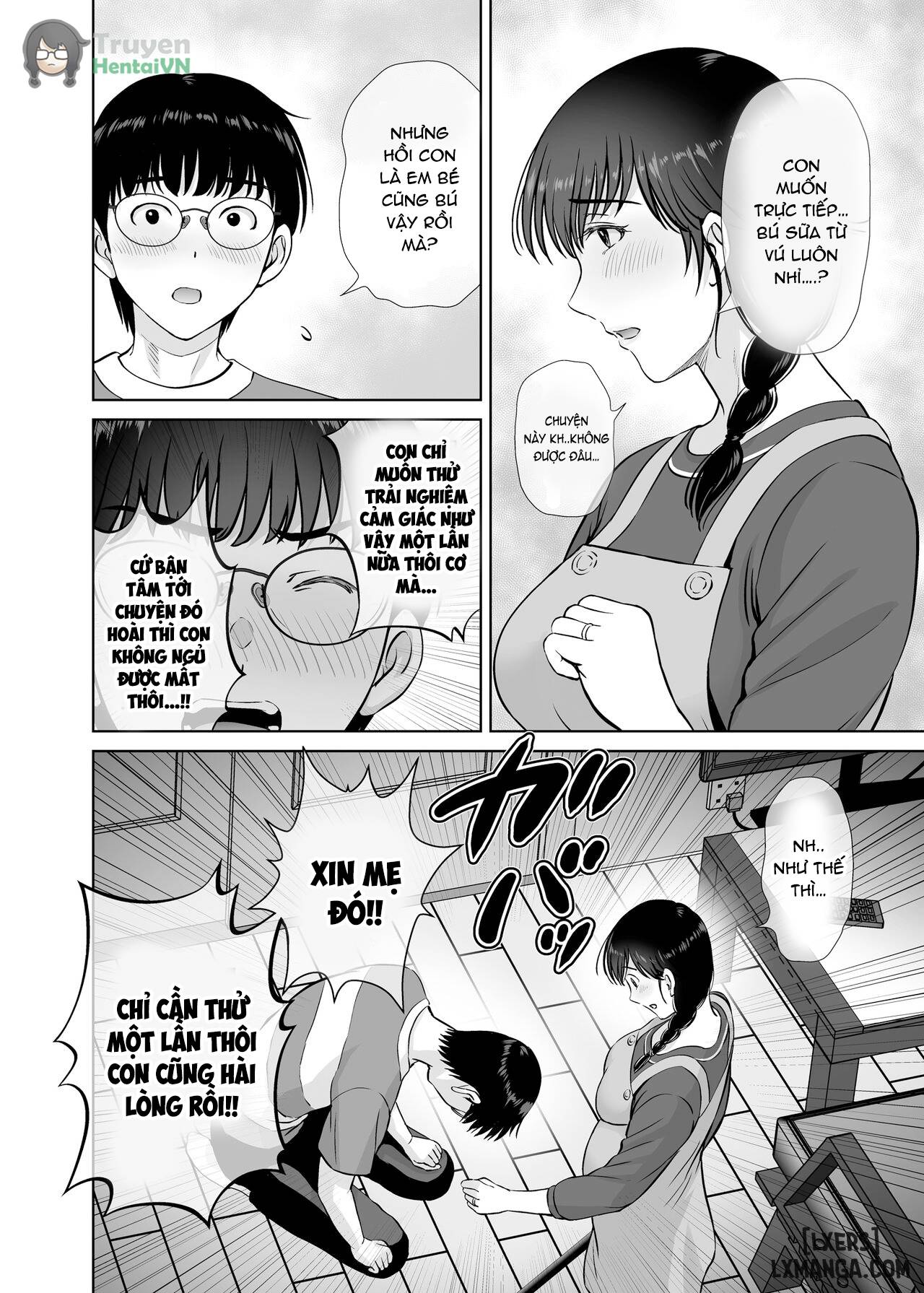 HentaiVN.net - Ảnh 33 - Kyonyuu Kaa-san ga Boku no Me mo Mae de 2 ~Bonyuu Mamire de Ikimakutta Hanashi~ - Oneshot